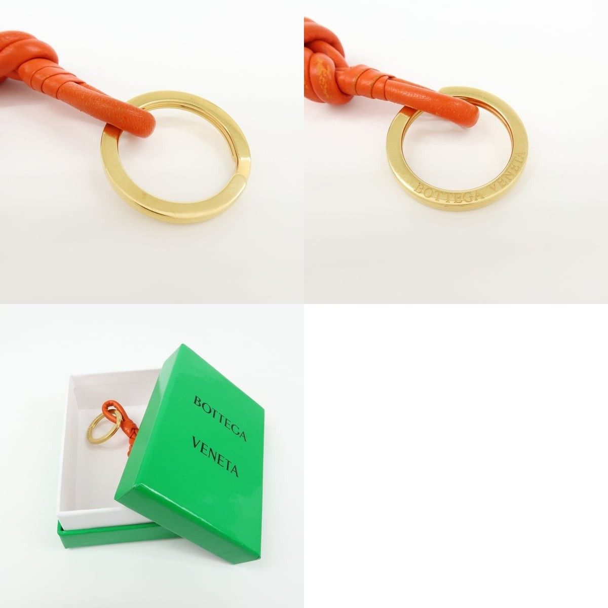 Bottega Veneta Bottega Veneta Knot Calfskin Keychain Orange Size ONE SIZE - 4 Thumbnail