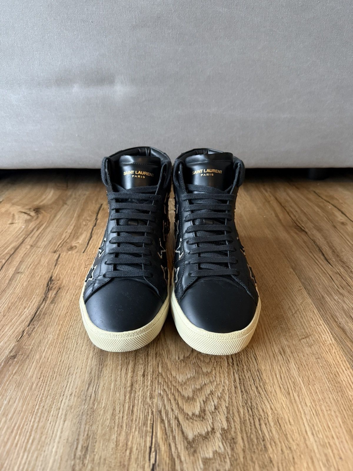 Saint Laurent Paris Saint Laurent Paris SL/06H Star Appliqué – Black/Silver Hedi Size US 8 / EU 41 - 2 Thumbnail