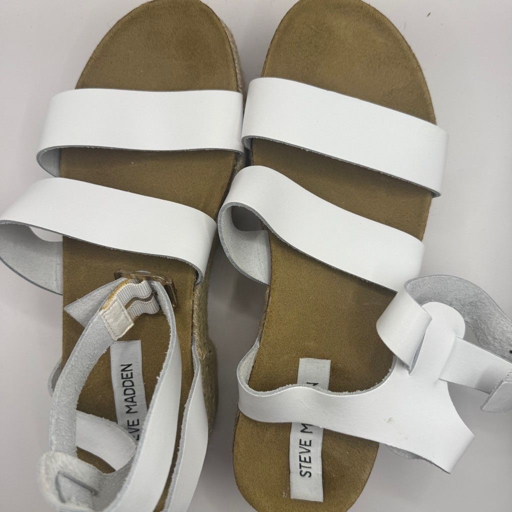 Steve Madden Steve Madden platform white leather sandals 10 Size US 10 / IT 40 - 1 Thumbnail