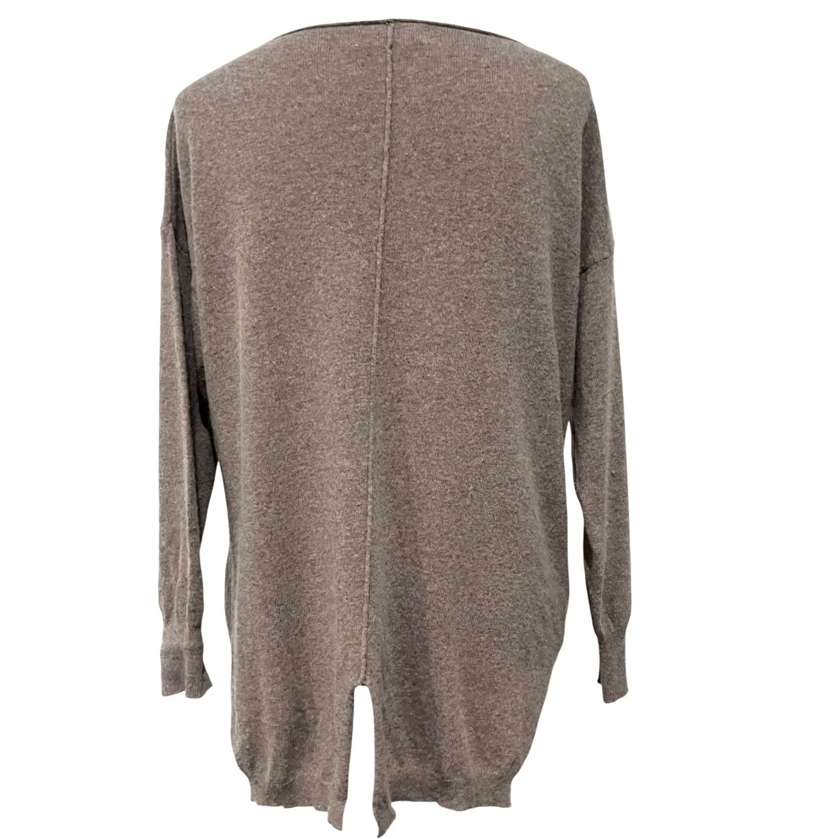 Vintage Nina Loca Women’s Sweater Wool Cashmere Pullover High-Low One Size Brown Women's Pullover High-Low Wool Cashmere Knit Size ONE SIZE - 4 Thumbnail