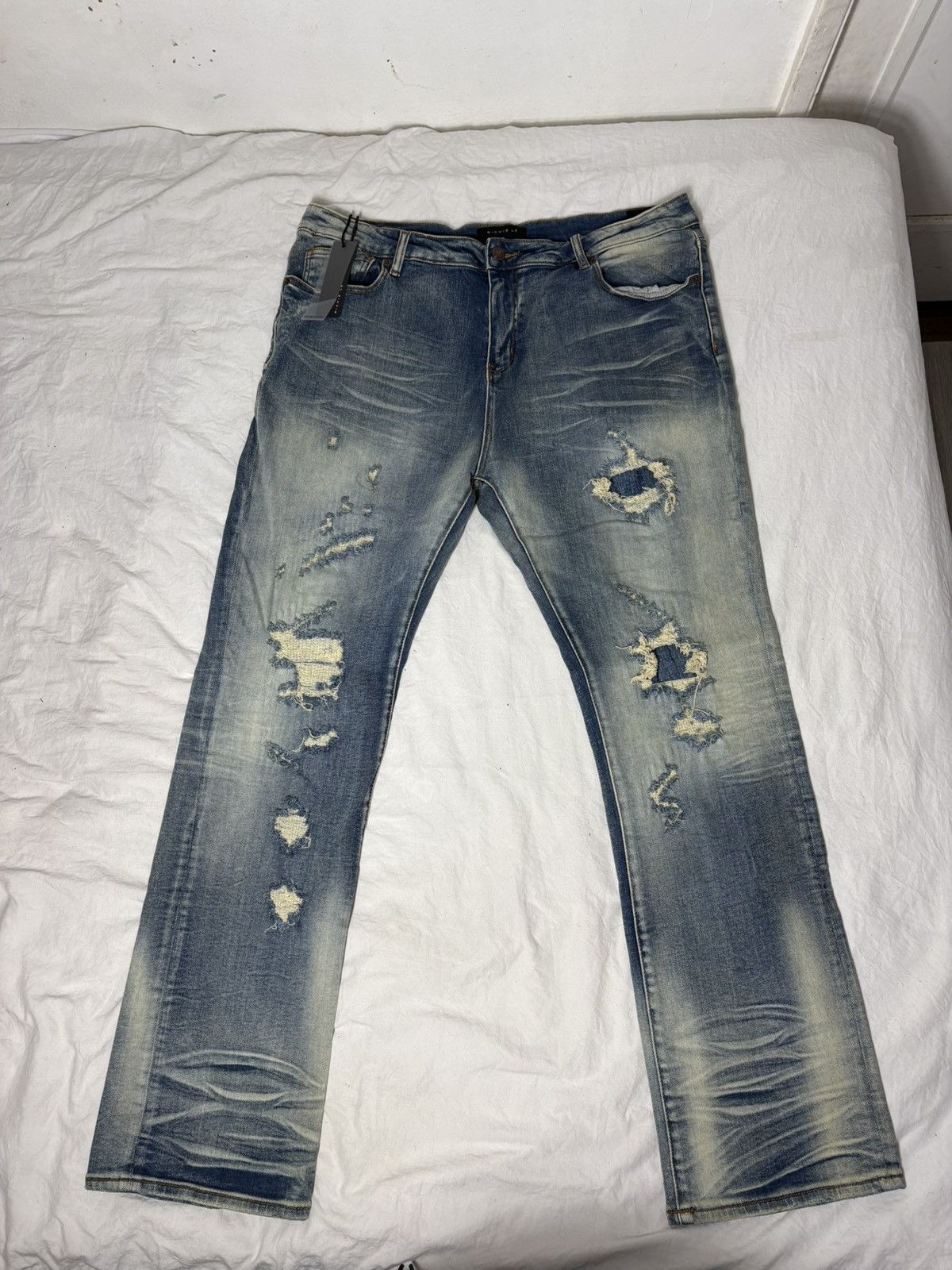 Richie Le Collection Ritchie Le Relaxed Denim Distressed Blue Jeans Size US 36 / EU 52 - 2 Thumbnail