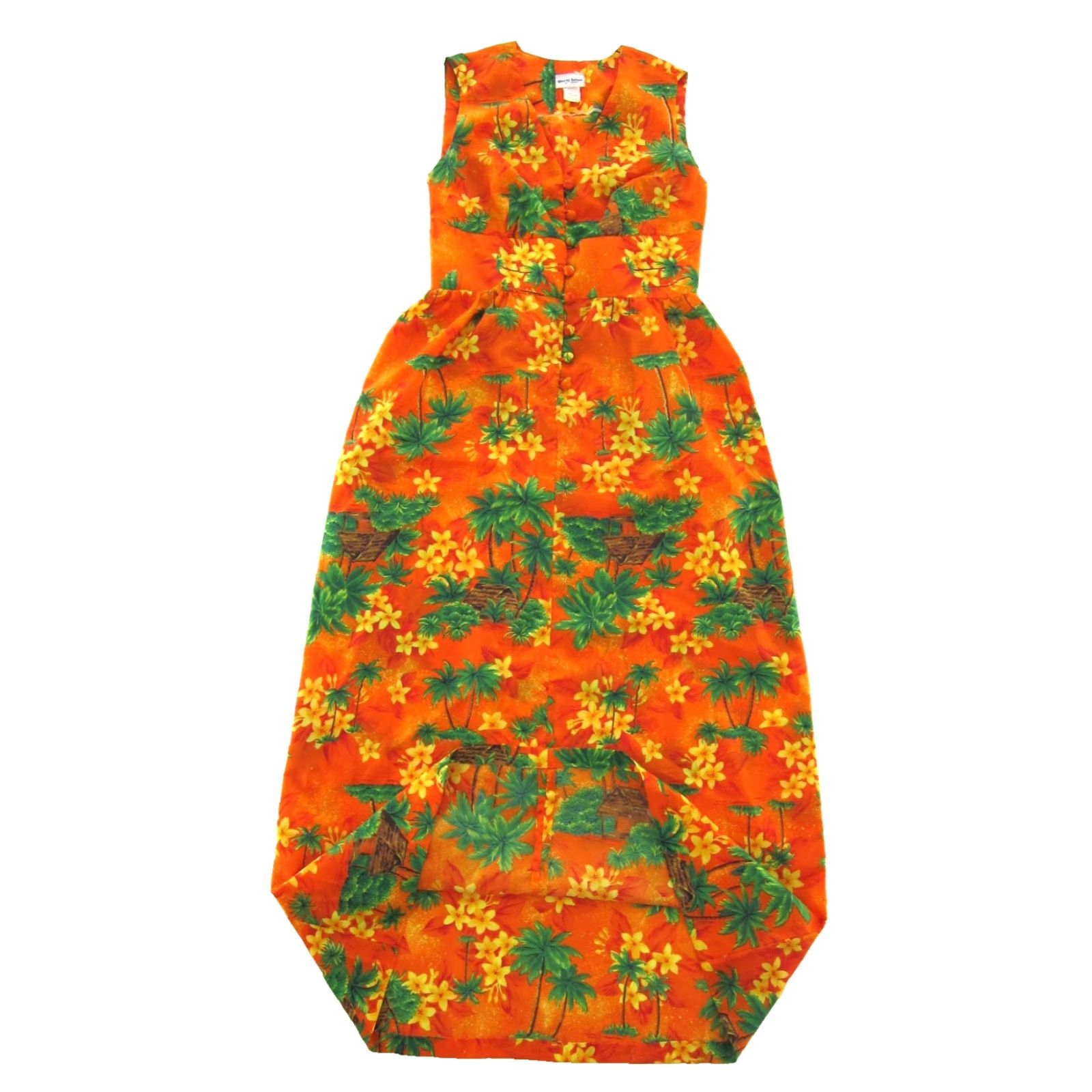 House of CB VINTAGE Liberty House Of Hawaii Dress Maxi 14 Orange Floral Long Women's Size XL / US 12-14 / IT 48-50 - 5 Thumbnail