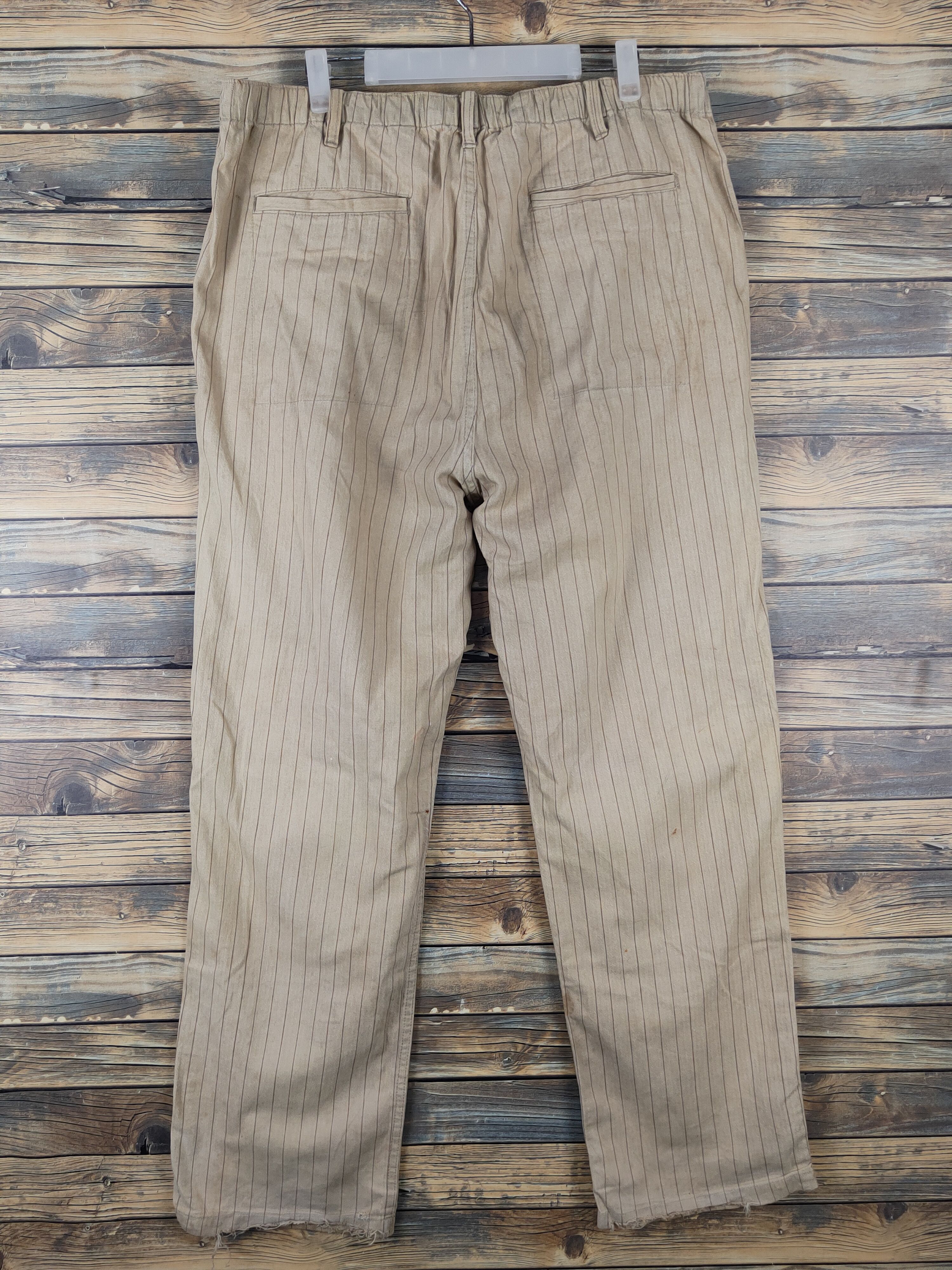 Japanese Brand × Vintage Thunder Storm Light Brown stripe vintage Casual Pants #W1419 Size US 37 - 8 Thumbnail
