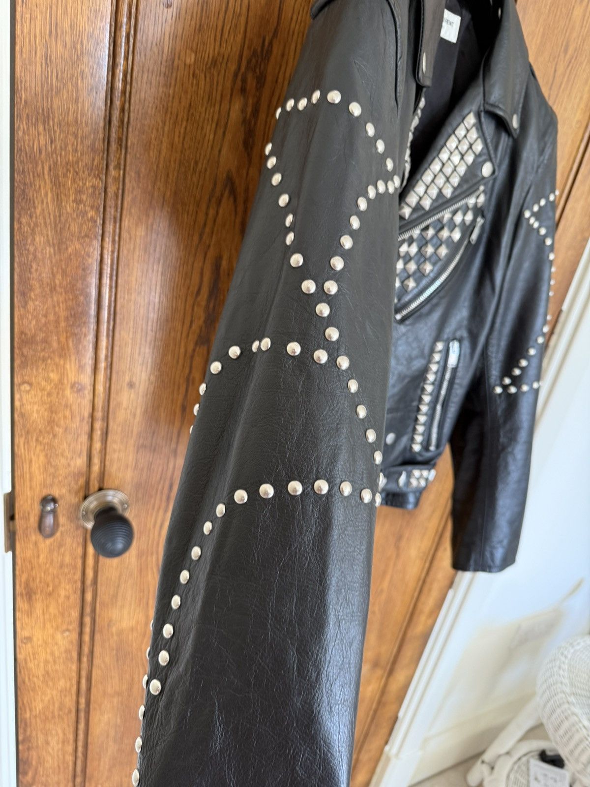 Saint Laurent Paris FW16 Saint Laurent studded leather biker jacket Hedi Grail Size US M / EU 48-50 / 2 - 14 Thumbnail
