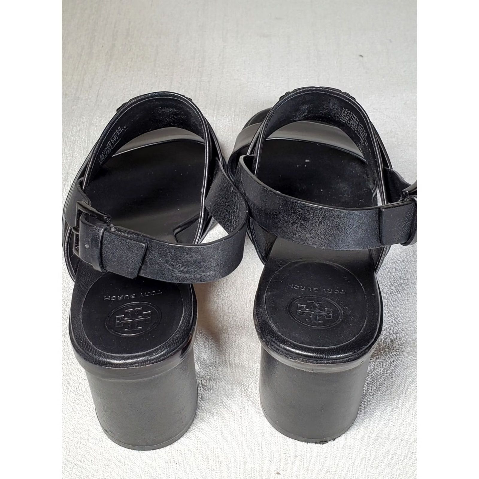 Tory Burch Tory Burch GiGi Slingback Block Heel Sandals Black Leather 10 Women US 10 M Strappy Buckle Logo Hardware Open Toe Casual Party/Cocktail Size US 10 / IT 40 - 7 Thumbnail