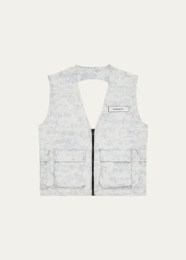 image of Givenchy O1Srvl11E0524 Cargo Vest In Beige/black, Men's (Size Small)