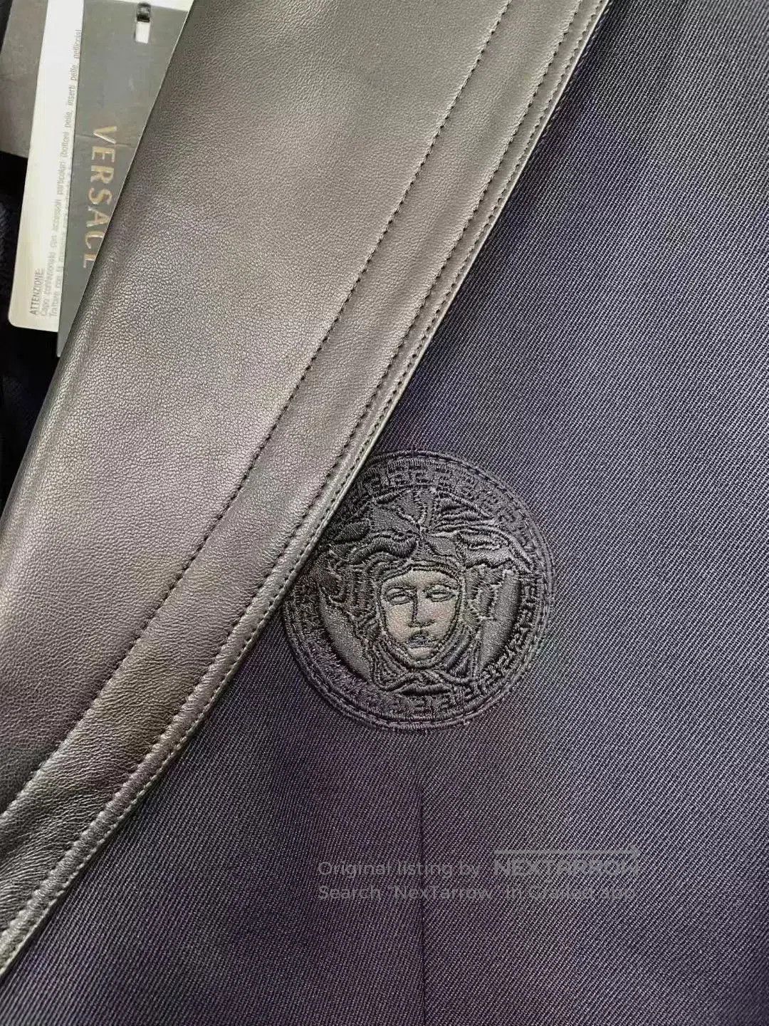 Versace VERSACE Wool Leather Trim Blazer. Size US XL / EU 56 / 4 - 4 Thumbnail