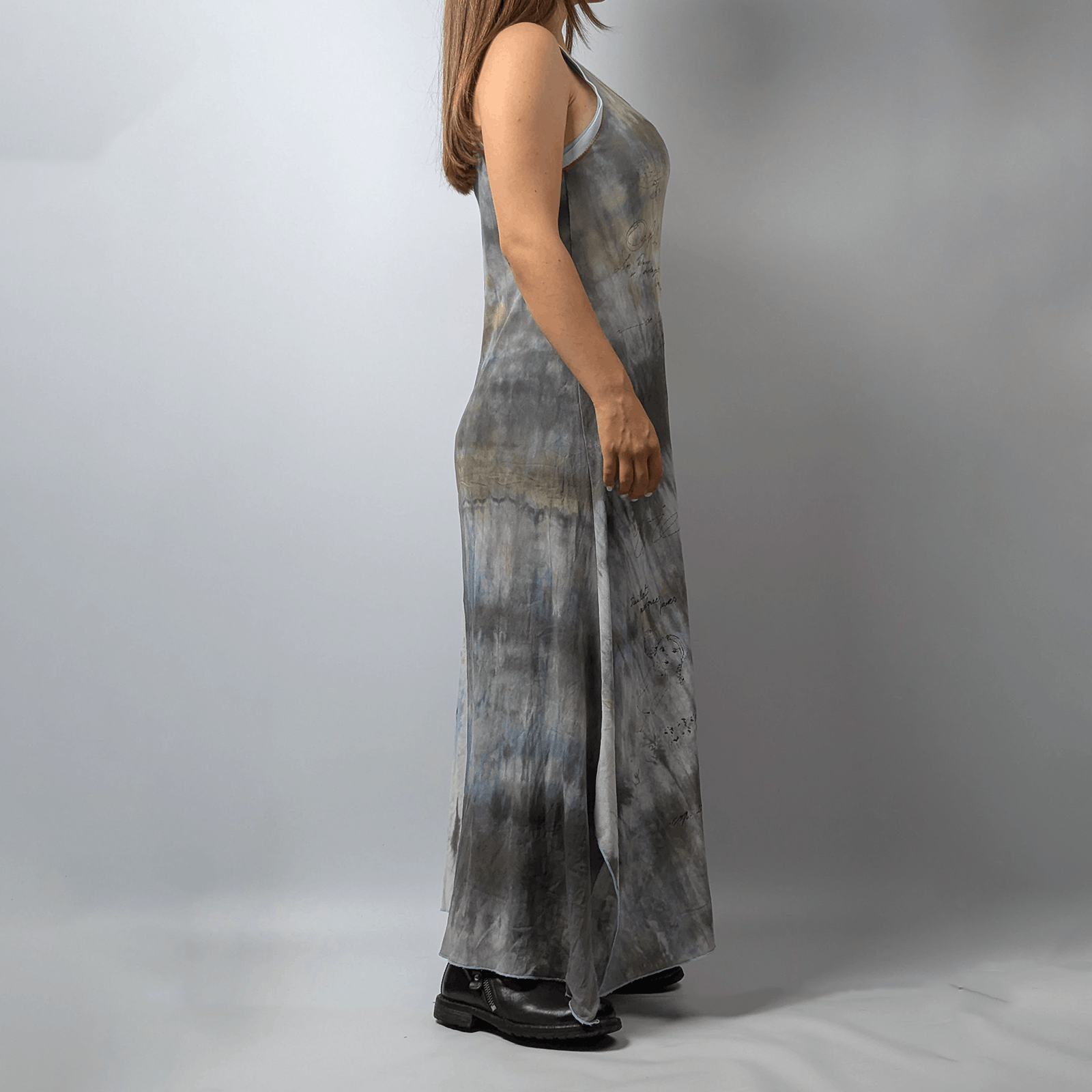 Cop Copine Cop Copine Vintage Y2K 2000s Dyed Asymmetric Mesh Long Dress Size M / US 6-8 / IT 42-44 - 4 Thumbnail