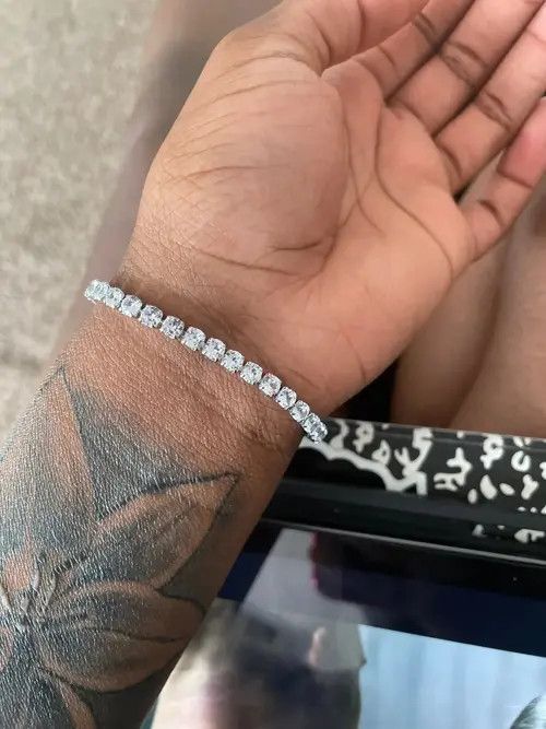 VIBE Silver Color 2.5 AAA Cubic Zirconia Tennis Chain Bracelet Size ONE SIZE - 2 Thumbnail