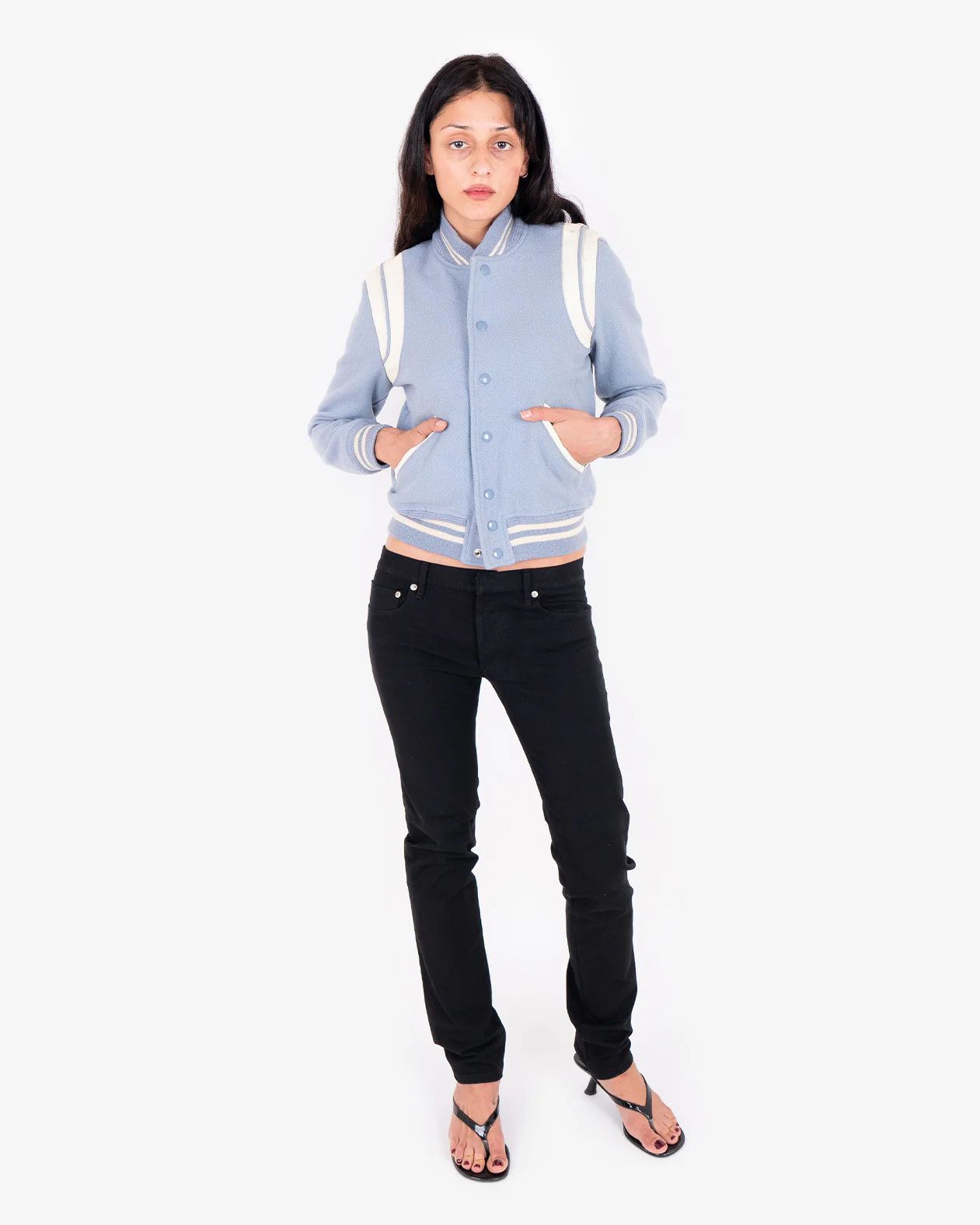 Saint Laurent Paris Baby Blue Teddy Jacket Women's (FW15) Size XS / US 0-2 / IT 36-38 - 9 Thumbnail