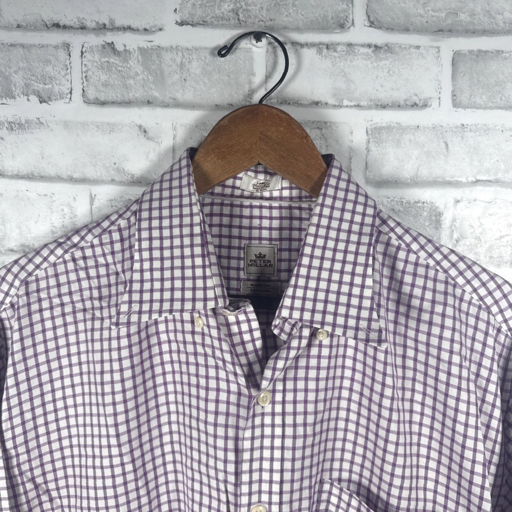 Peter Millar Peter Millar Nanoluxe Easycare Purple Plaid Longsleeve Shirt Mens Size L Size US L / EU 52-54 / 3 - 2 Thumbnail
