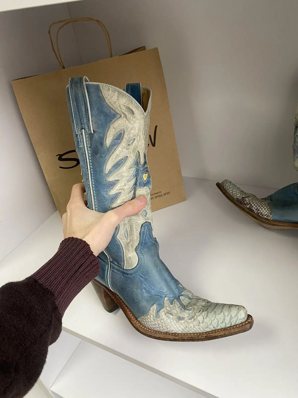 Sancho Boots × Vintage Vintage Sancho Cowboy Western Women’s Boots Size US 7 / IT 37 - 4 Thumbnail