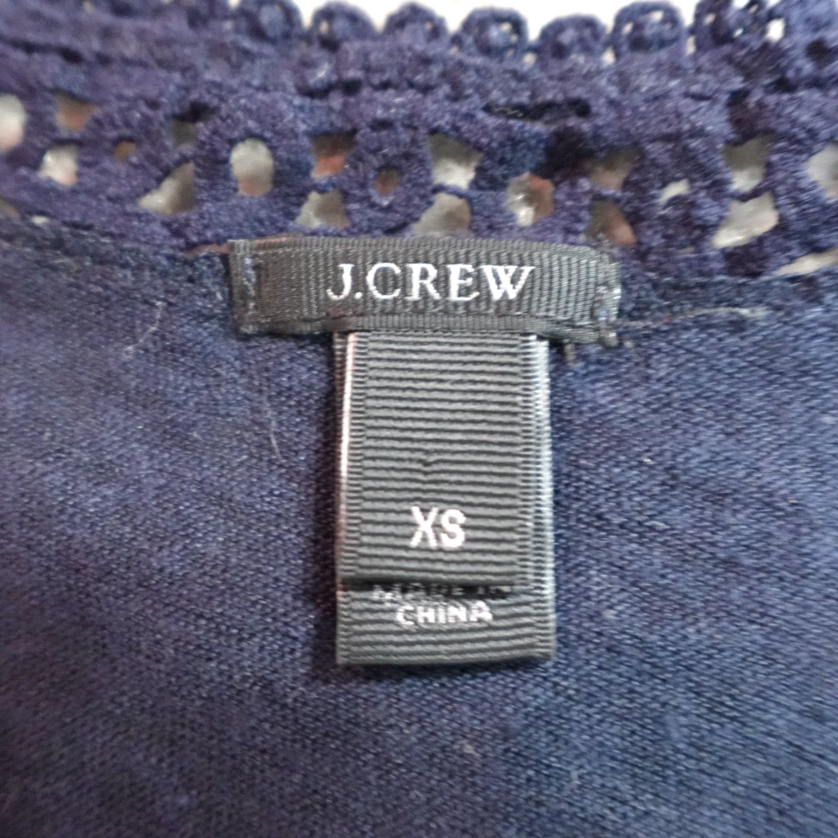 J.Crew VINTAGE J.Crew Womens T-Shirt XS Blue Solid 100% Linen Lace Tank Size XS / US 0-2 / IT 36-38 - 3 Thumbnail
