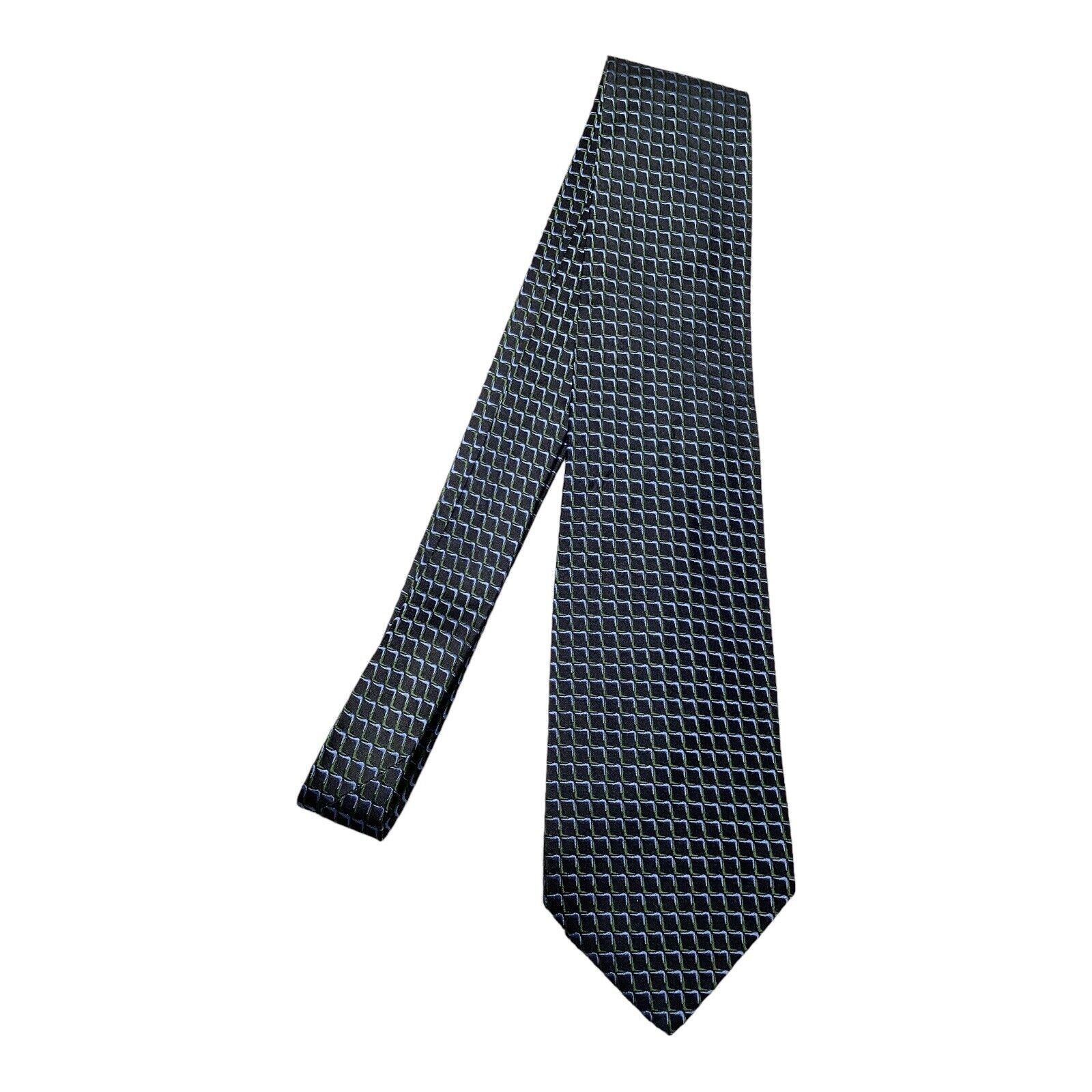 Salvatore Ferragamo SALVATORE FERRAGAMO Blue Geometric Luxury Silk Tie Made In I Size ONE SIZE - 5 Thumbnail