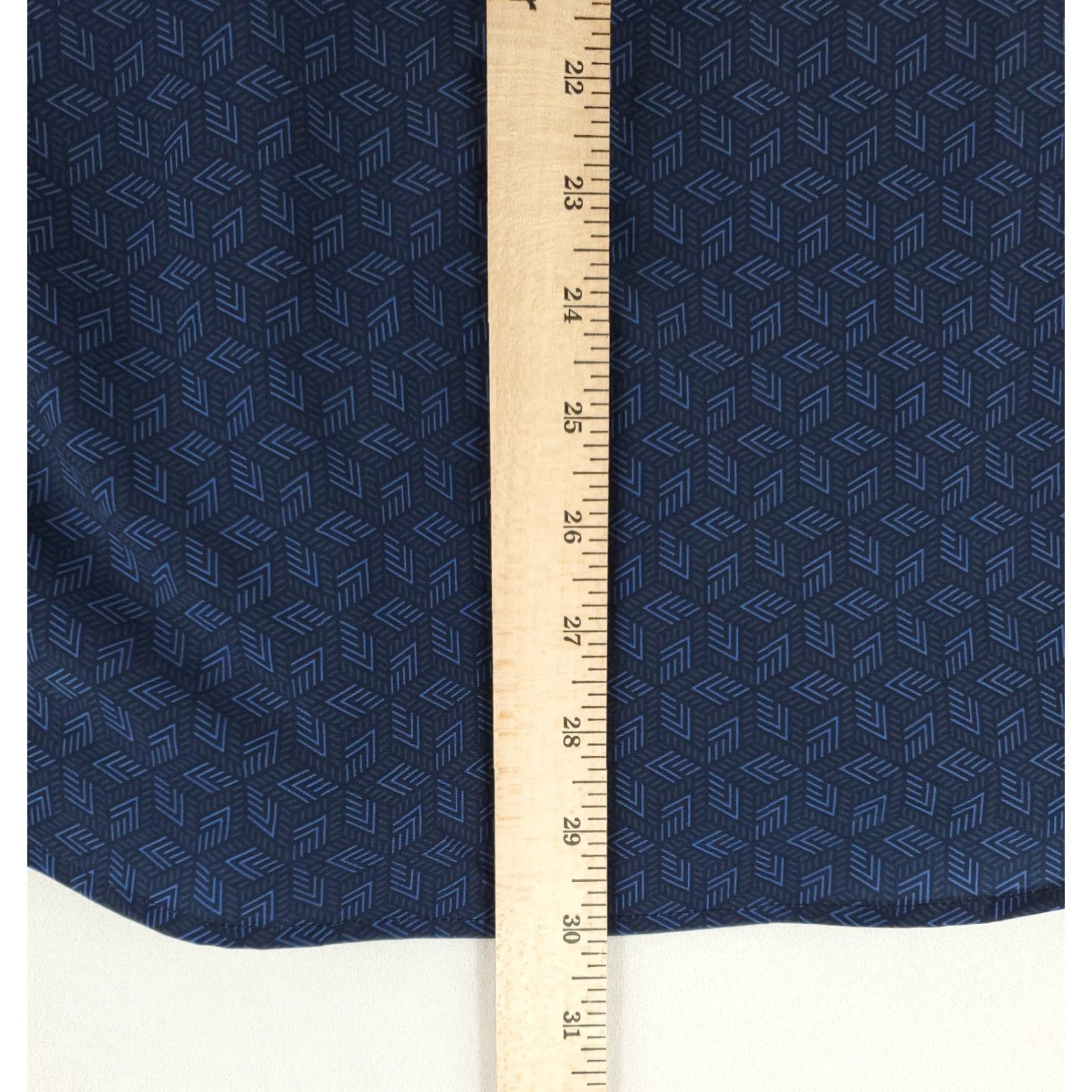 Vintage 7 Diamonds Shirt Geometric 4 Way Stretch Short Sleeve Button Up Mens M Blue Size US M / EU 48-50 / 2 - 6 Thumbnail