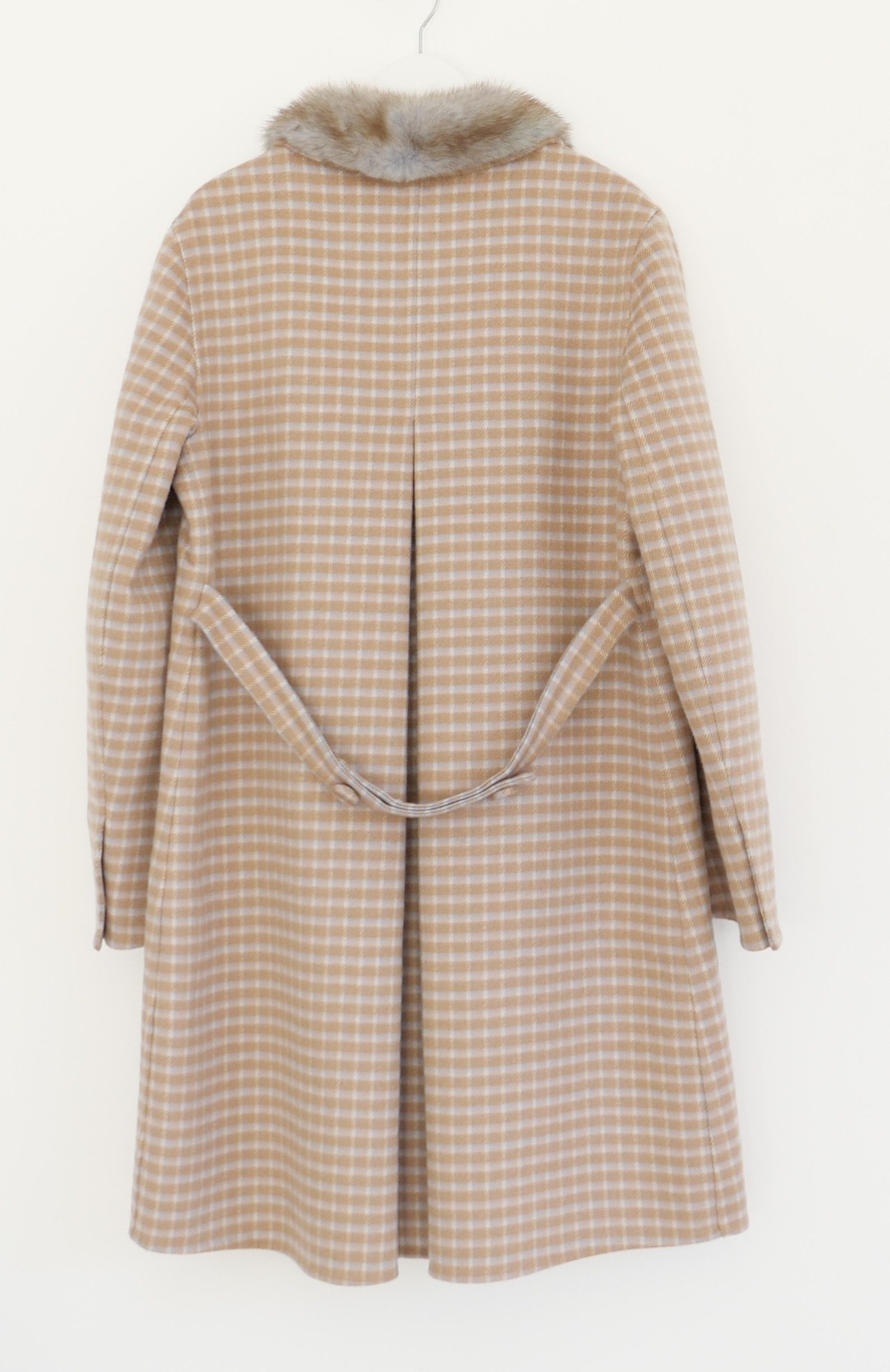 Prada Prada Fall 2015 Checked Wool Coat With Fur Collar Size M / US 6-8 / IT 42-44 - 5 Thumbnail