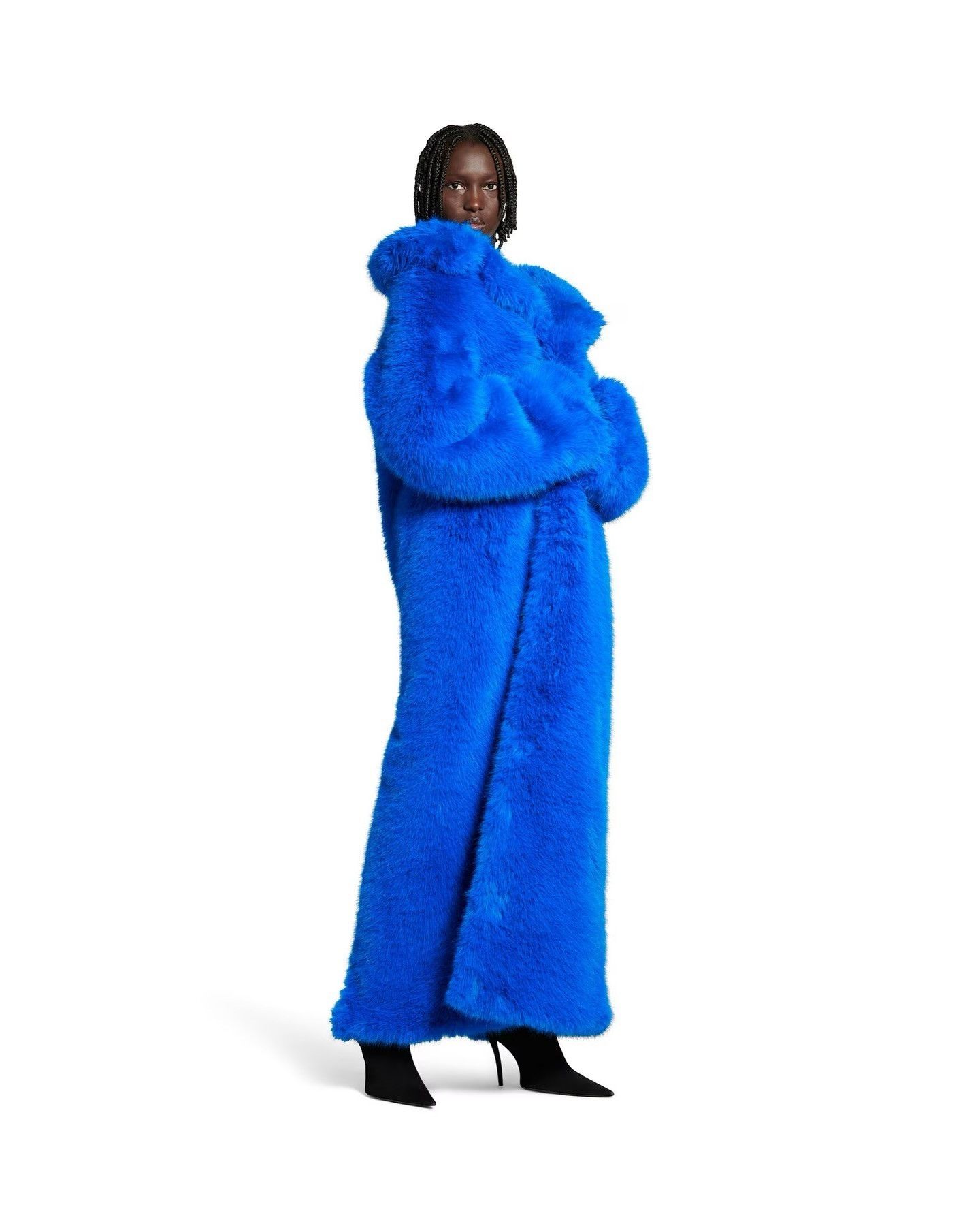 Balenciaga o1tr1nto1125 Off Shoulder Coat in Blue Size XS / US 0-2 / IT 36-38 - 2 Thumbnail
