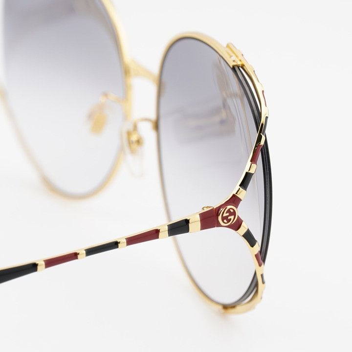Gucci Gucci GG0595S 006 Sunglasses Gold Round Frame, Grey Gradient Size ONE SIZE - 6 Thumbnail