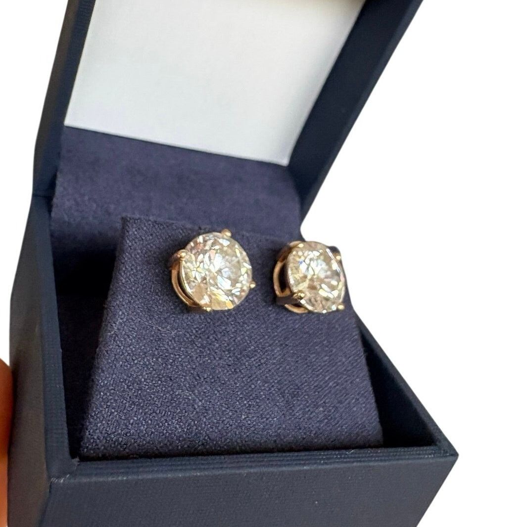 Other 6 Carat Total Lab Grown Diamond Stud Earrings 14k Gold VVS2 Size ONE SIZE - 4 Thumbnail
