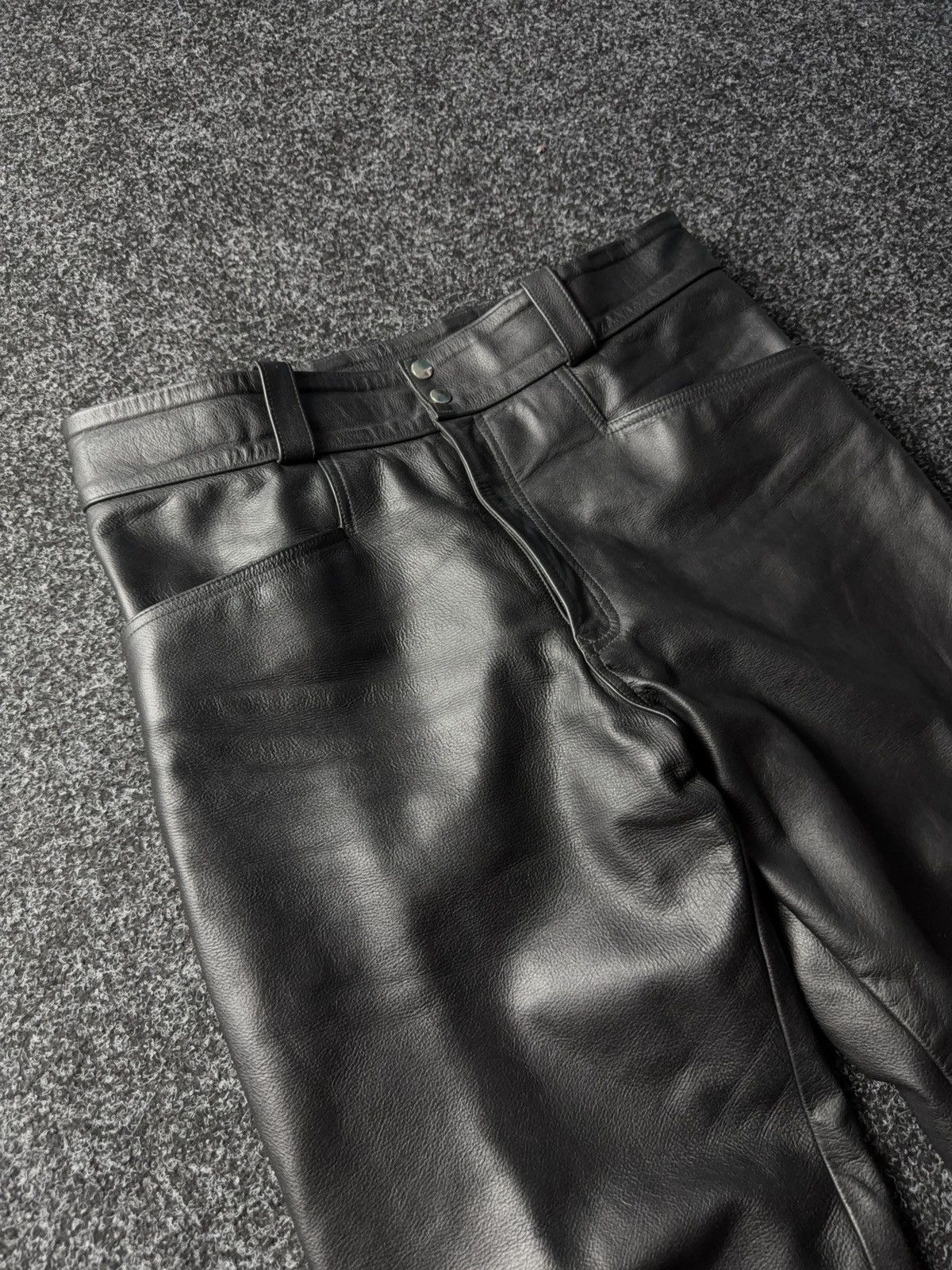 Leather Y2K Vintage Leather Pants Opium Style Alt Biker USA Rare Size US 37 - 5 Thumbnail