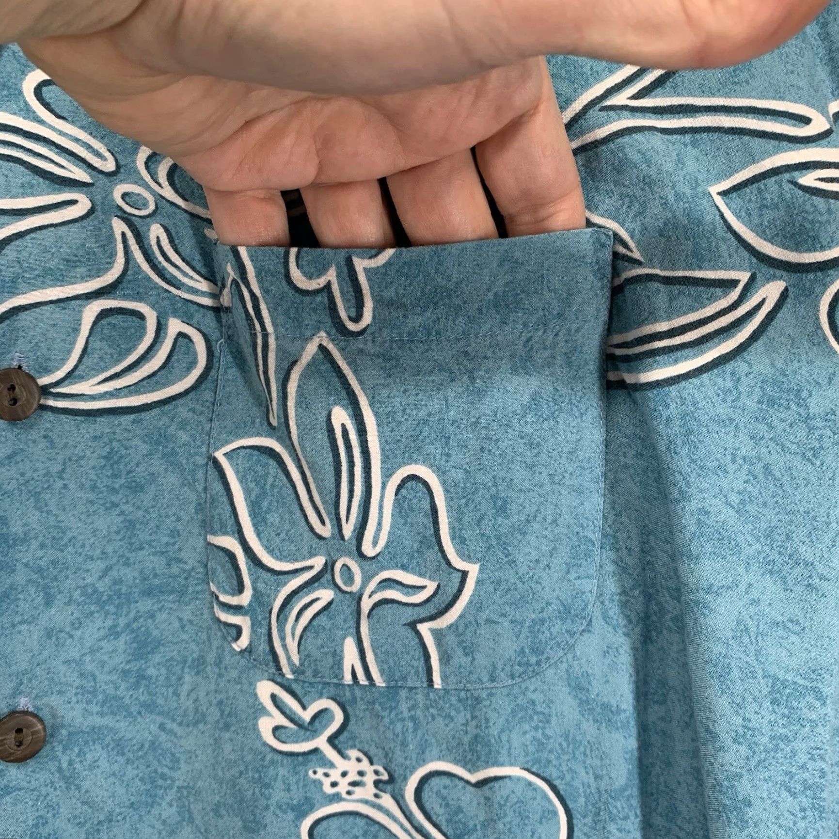 Vintage VINTAGE Ocean Current Men’s Surf Board Hawaiian Shirt Large Blue Floral 100% Rayon Beach Summer Casual Size US L / EU 52-54 / 3 - 2 Thumbnail