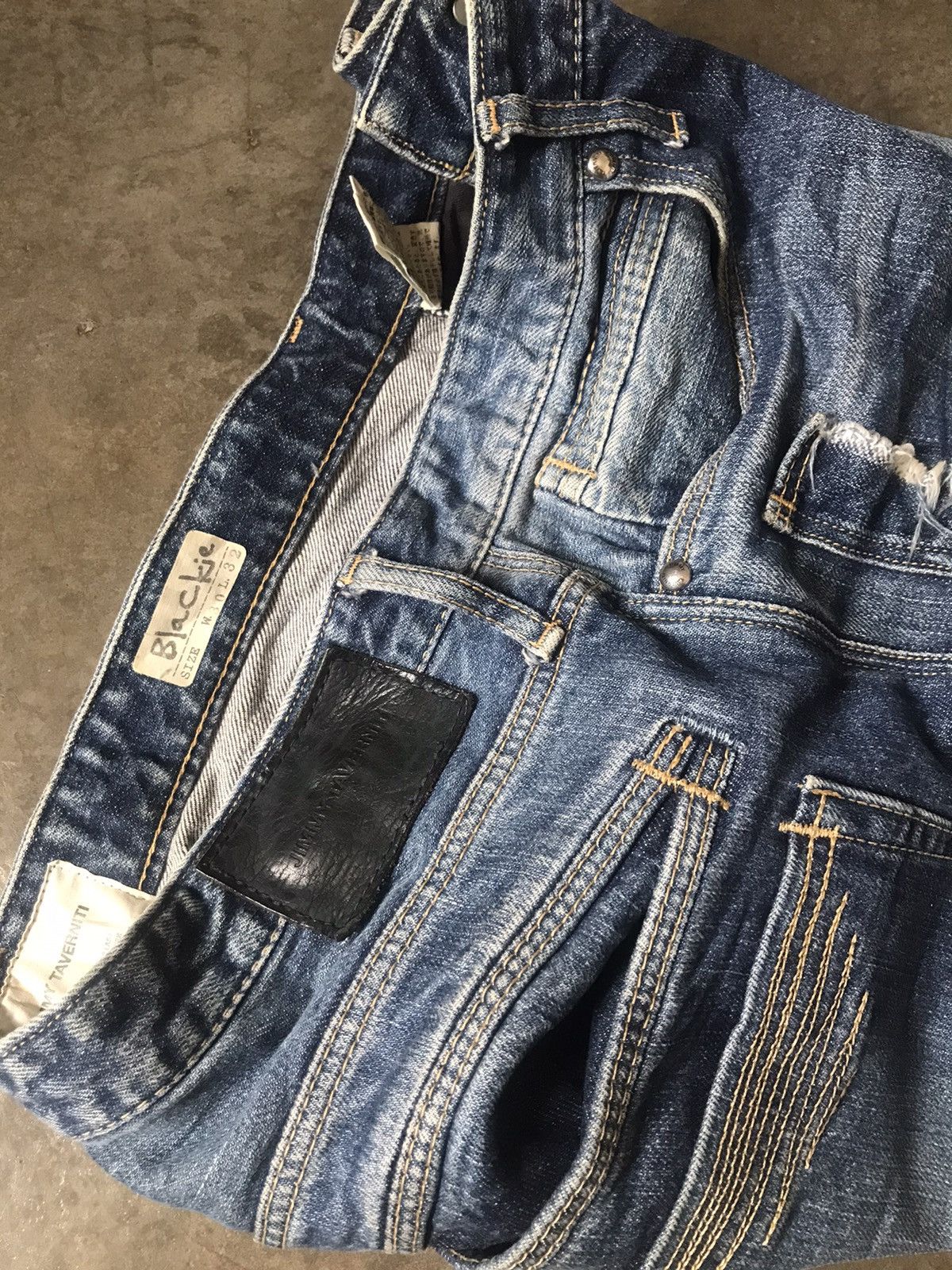 Jimmy Taverniti × Taverniti × Vintage Jimmy Taverniti - Blackie Fade Washed Splattered Paint Jeans Size US 30 / EU 46 - 24 Thumbnail