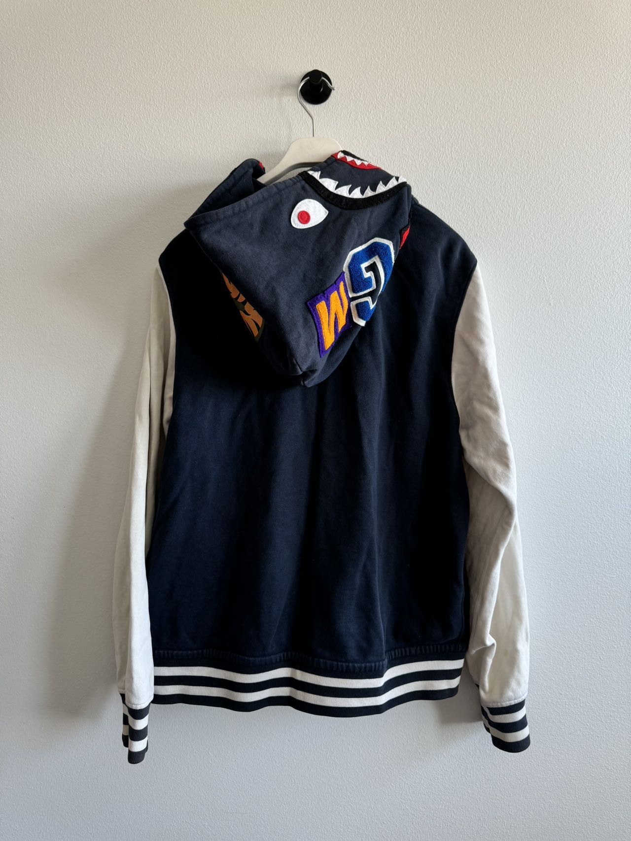 Bape A Bathing Ape Shark Hoodie Varsity Jacket Size US XL / EU 56 / 4 - 2 Thumbnail