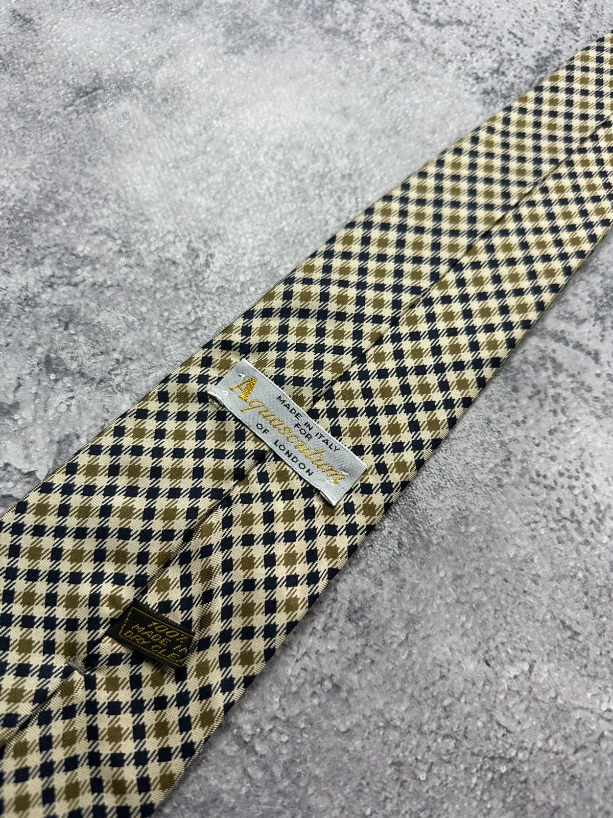 Aquascutum Aquascutum Nova Check Silk Tie Classic Checkered Necktie Size ONE SIZE - 7 Thumbnail