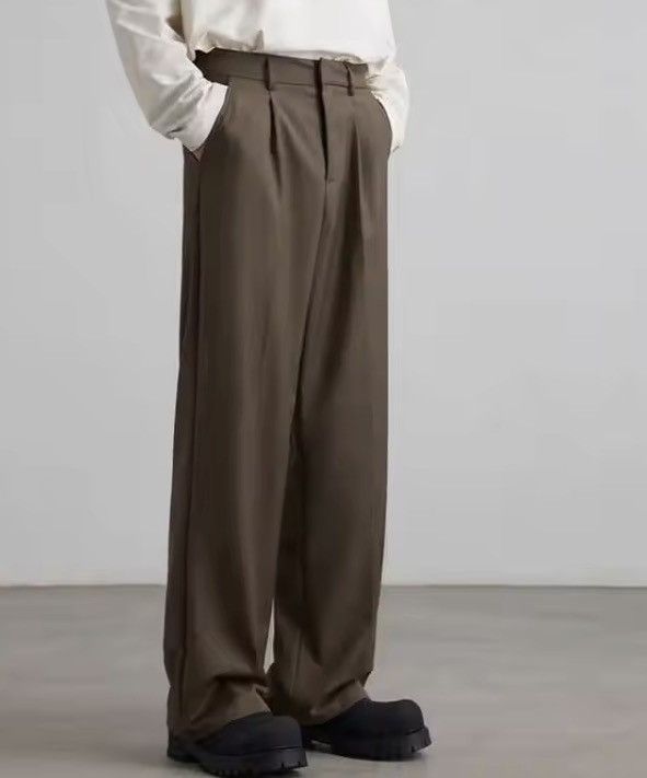 Vintage High Waist Straight Wide Leg Pleated Pants / Trousers Size US 33 - 1 Thumbnail