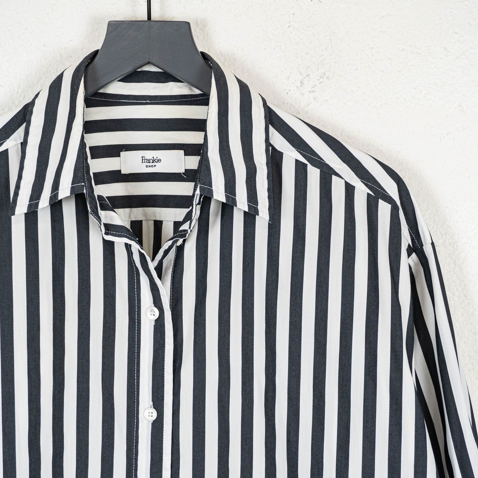 Other Frankie Shop Women's Boxy oversize Shirt Gray white stripe Size ONE SIZE - 10 Thumbnail