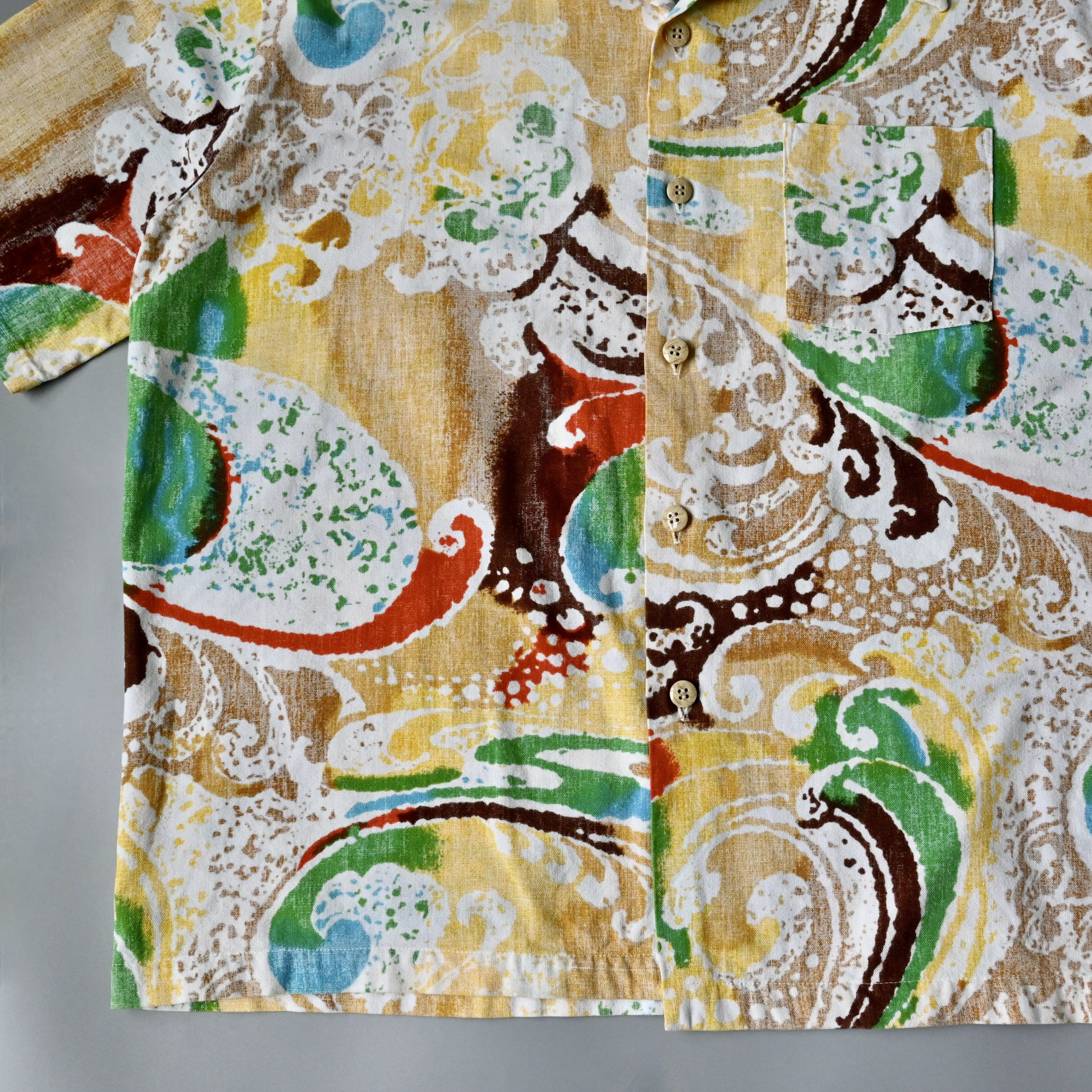 Jantzen VTG 70s Jantzen multi splashed waves cotton Hawaiian shirt Size US XL / EU 56 / 4 - 5 Thumbnail