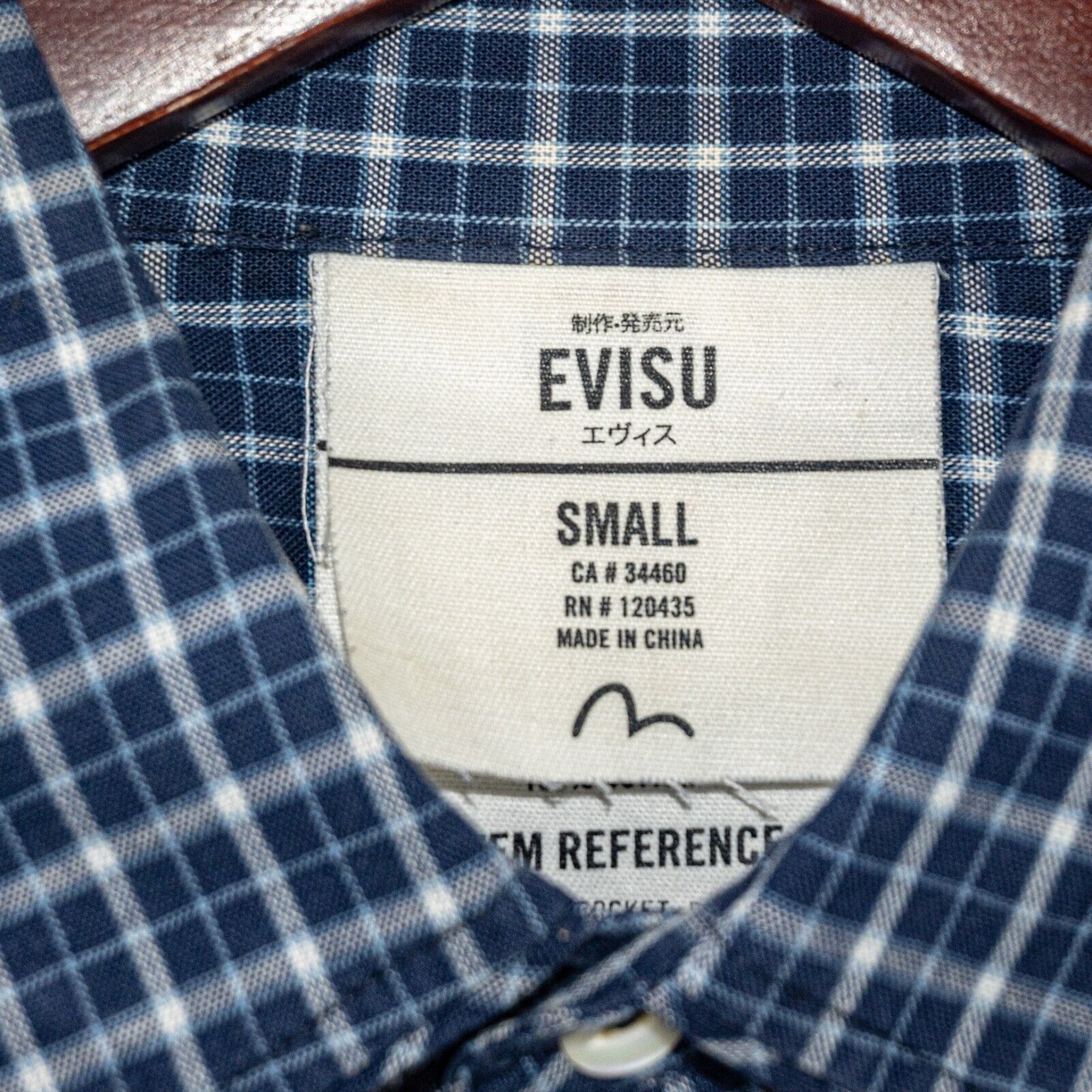Evisu EVISU Men's Button up Shirt Long Sleeve Blue check Cotton Size US S / EU 44-46 / 1 - 3 Thumbnail
