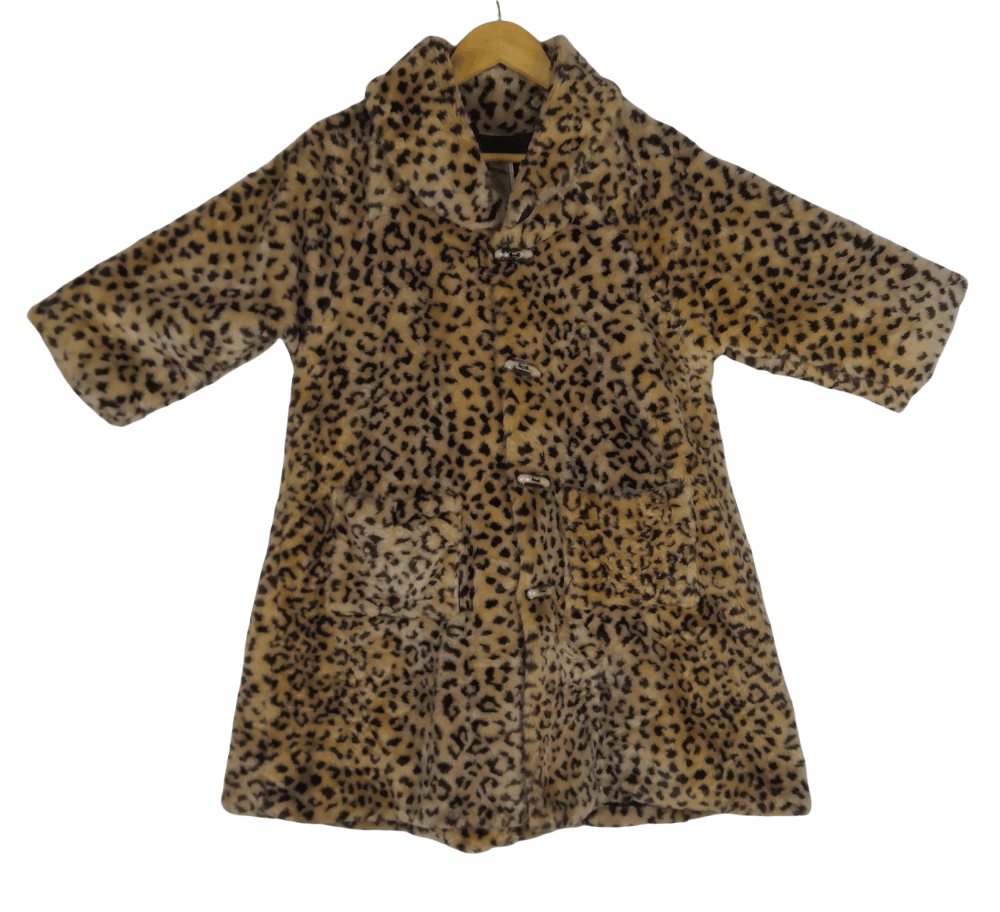 Guess Vintage 90s Georges Marciano Guess Fluffy Leopard Fur Coat Size L / US 10 / IT 46 - 1 Thumbnail