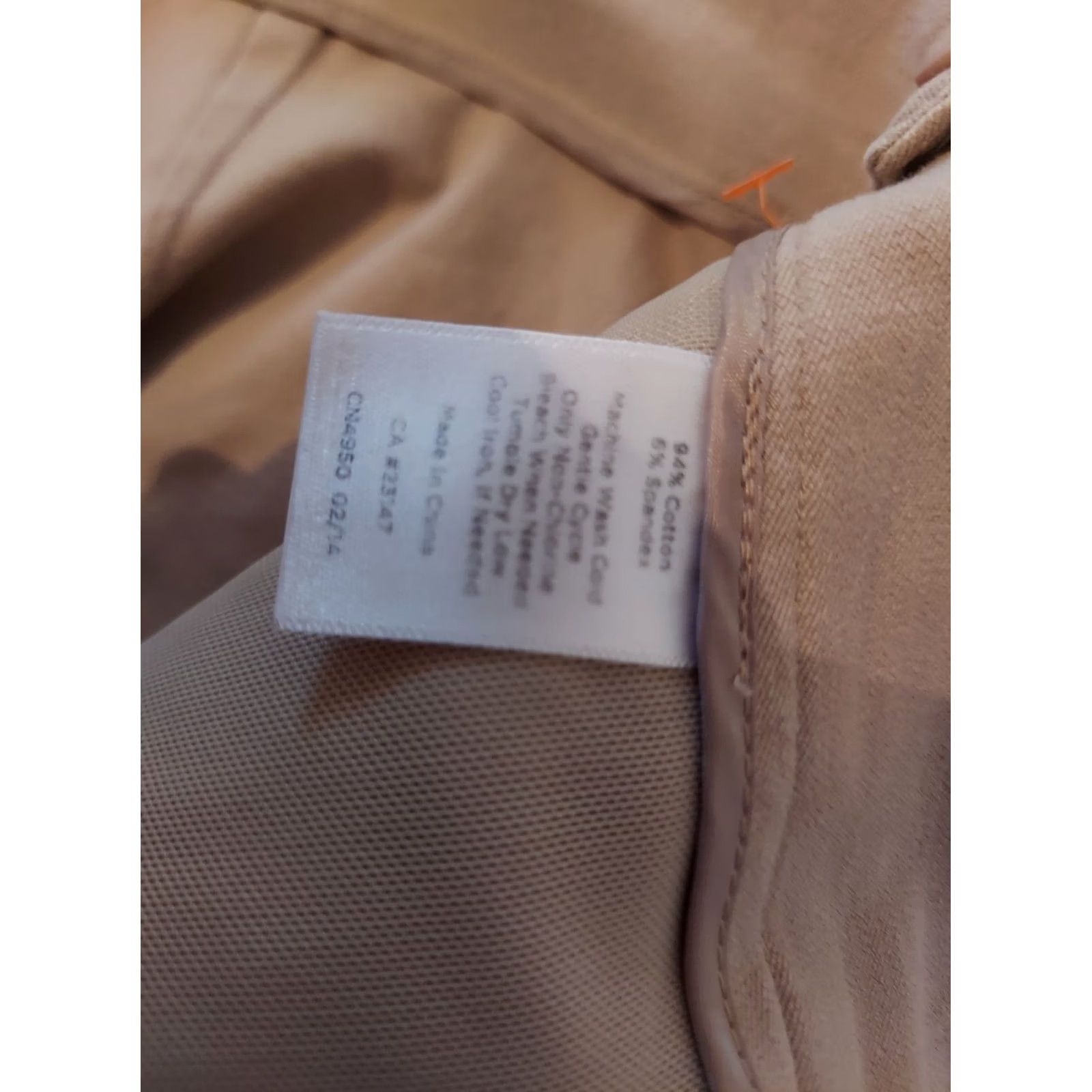 Talbots Womens Talbots Pants 12 Khaki Cotton Chino Dress Trouser Slack Beige Size 34" / US 12 / IT 48 - 6 Thumbnail