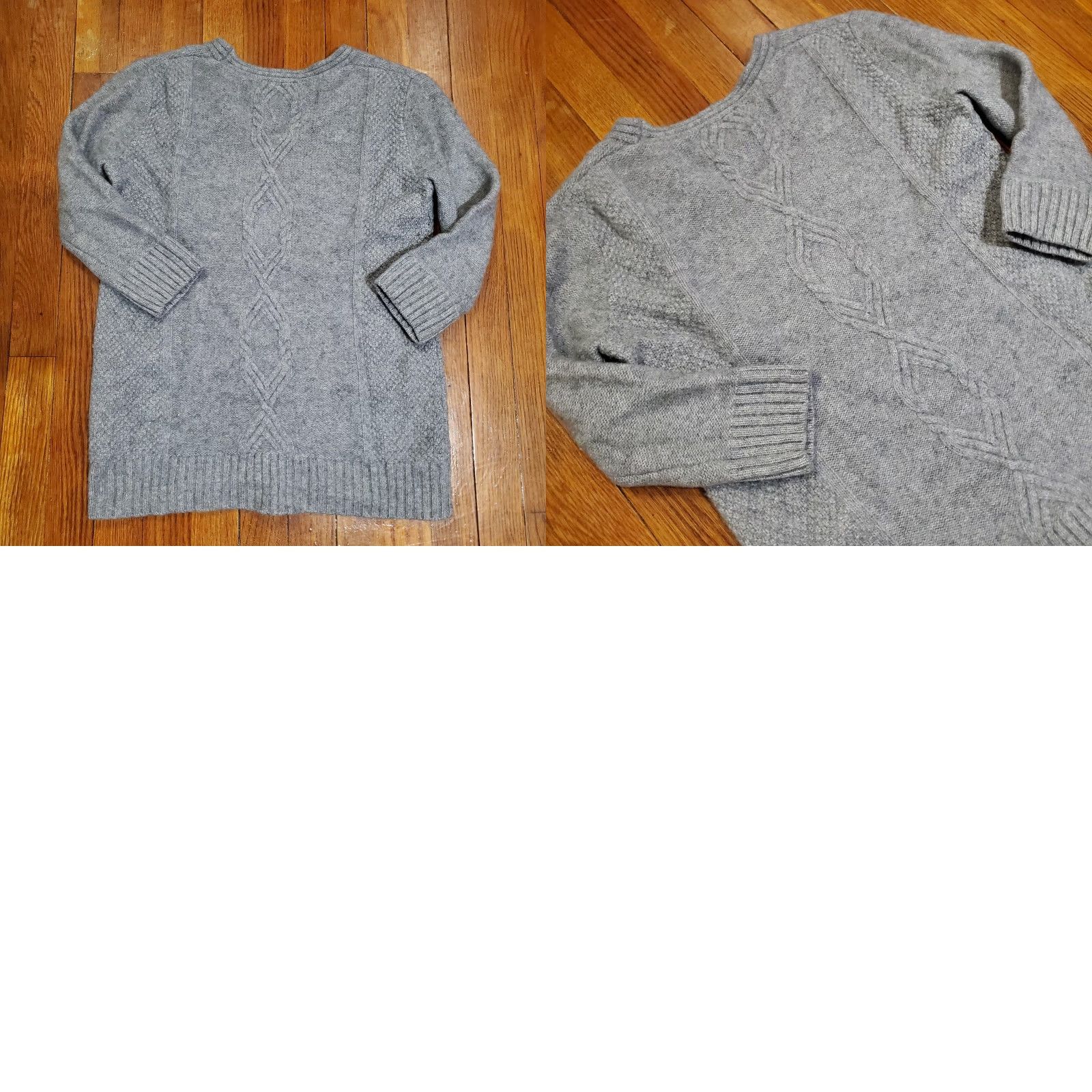 Vintage Max Studio Sweater Womens Small Gray 100% Cashmere V Neck Cable Knit Pullover Size S / US 4 / IT 40 - 8 Thumbnail