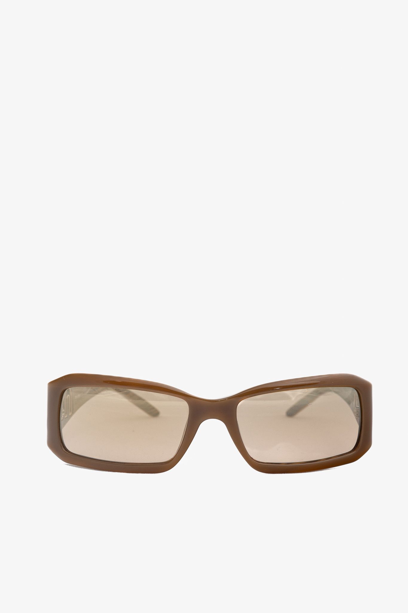 Miu Miu Miu Miu SMU07H Brown Rectangular Cutout-Logo Sunglasses Size ONE SIZE - 2 Thumbnail