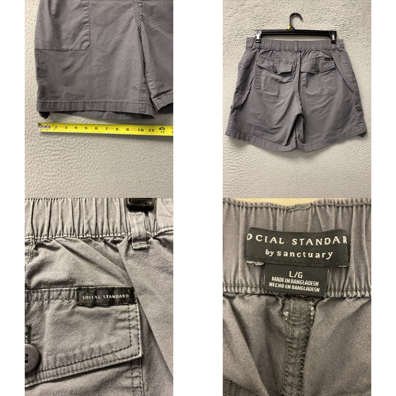 Sanctuary VINTAGE Sanctuary Women's Cargo Shorts Size L Gray Cotton Spandex 5-Pocket Activewear Casual Size 36" / US 14 / IT 50 - 8 Thumbnail