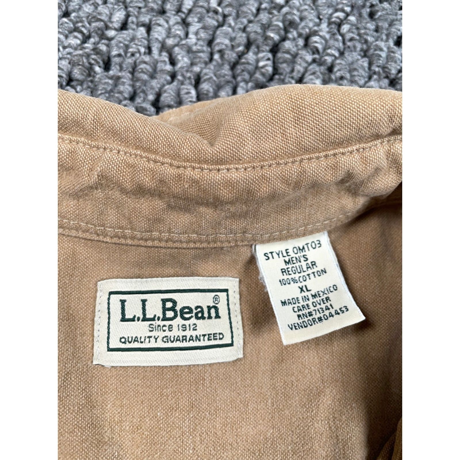 Vintage VINTAGE L.L. Bean Work Shirt Adult XL Beige Cotton Long Sleeve Button-Up Casual Workwear 90s Grunge Retro Size US XL / EU 56 / 4 - 3 Thumbnail