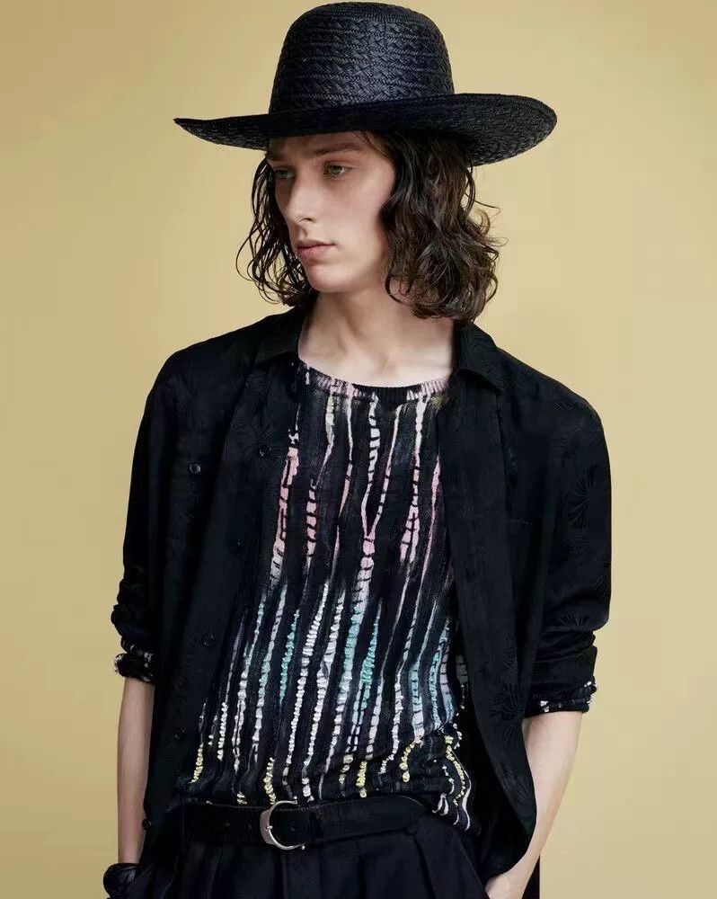 Saint Laurent Paris Saint Laurent SLP Black Tie-Dye Embroidered Knit Size US M / EU 48-50 / 2 - 1 Thumbnail