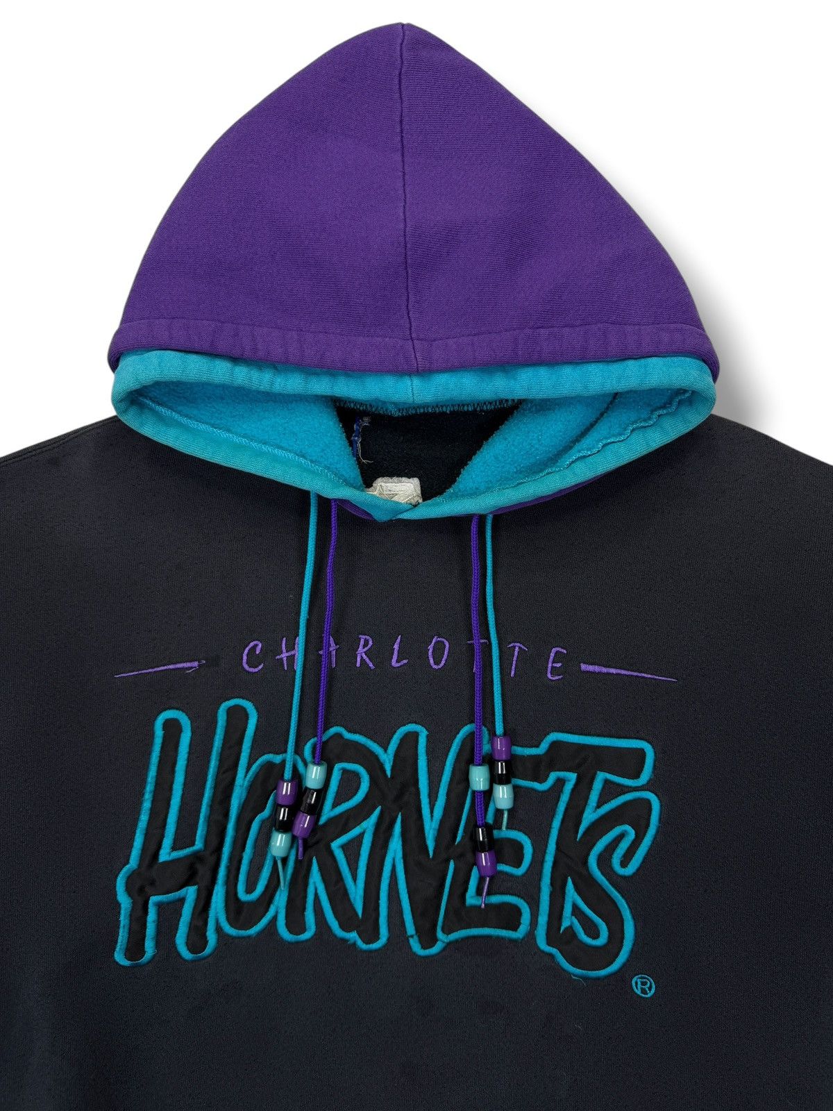 Starter Vintage 90’s Charlotte Hornets Starter Double Hood Sweater Size US S / EU 44-46 / 1 - 4 Thumbnail