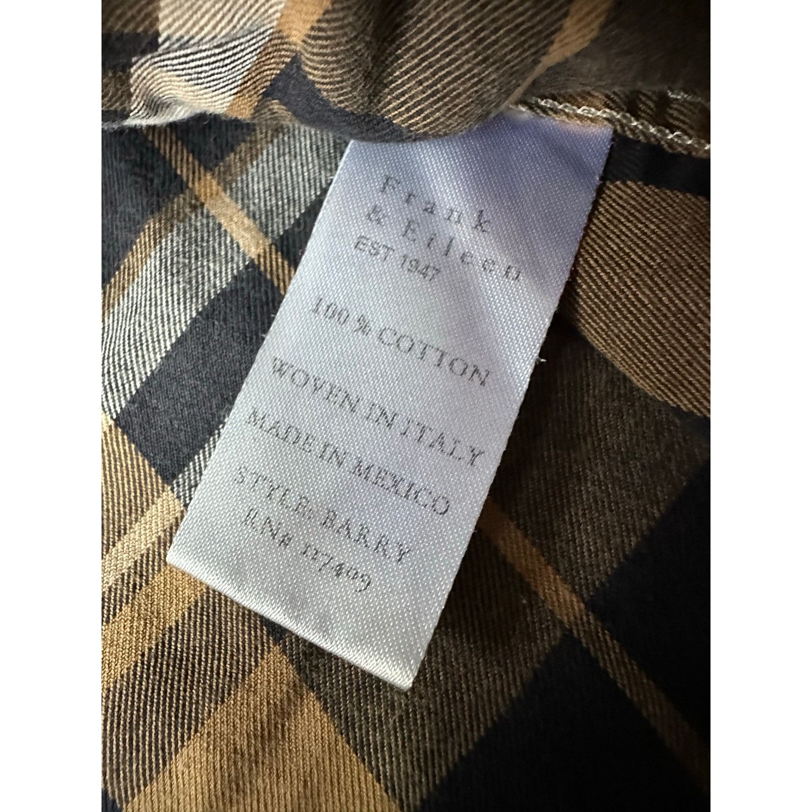 Frank & Eileen Frank & Eileen Flannel Shirt Large L Brown Black Plaid Size L / US 10 / IT 46 - 4 Thumbnail