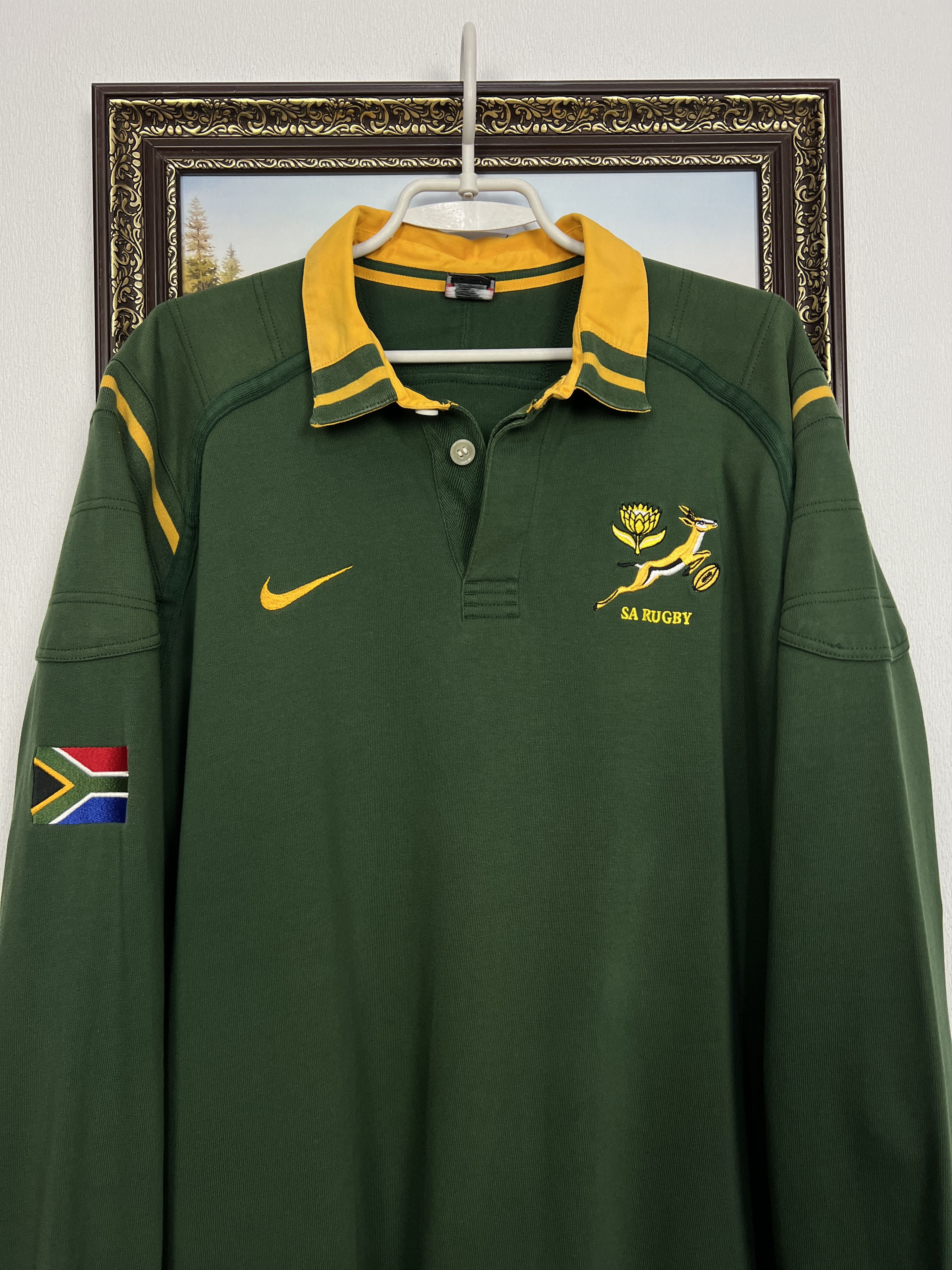 Nike South Africa Rugby Union Long Sleeve Jersey Trikot Shirt Size US XL / EU 56 / 4 - 2 Thumbnail