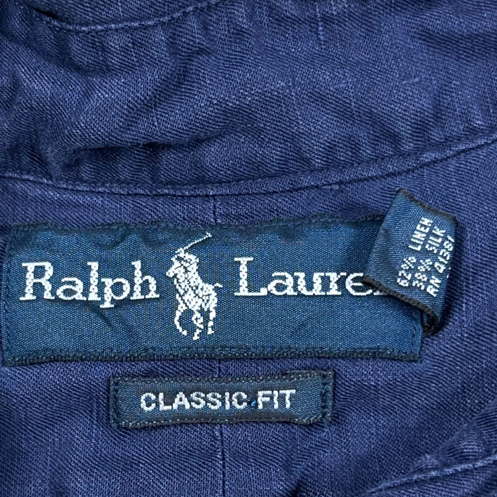 Ralph Lauren Ralph Lauren Shirt Mens XLT Men Navy Button Silk Linen Blend Classic Fit Size US XL / EU 56 / 4 - 5 Thumbnail