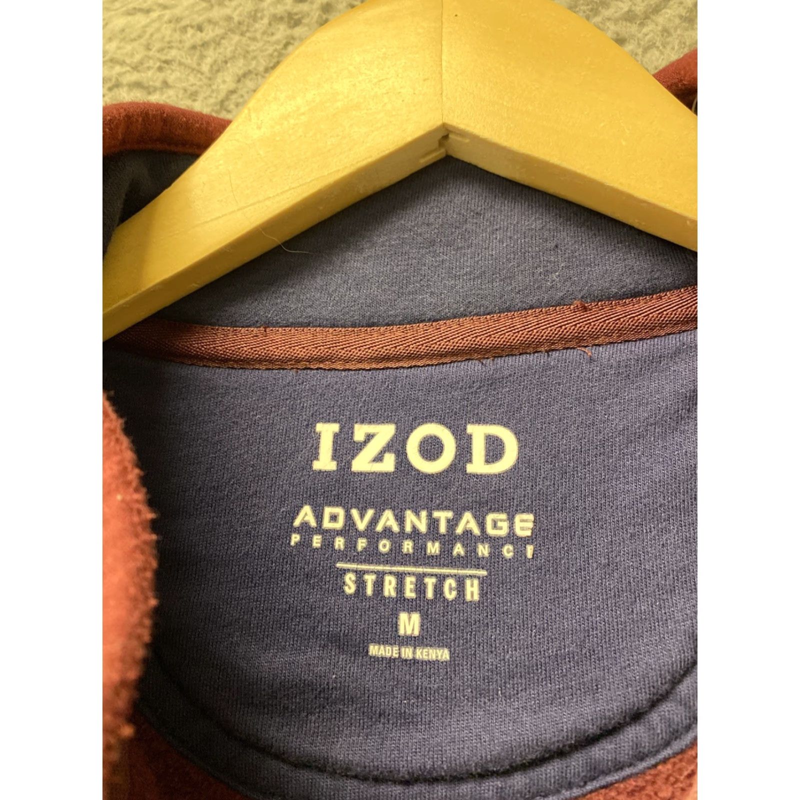 Izod IZOD Sweater Men's 1/4 Zip Pullover Mock Neck Long Sleeve Maroon M Regular Fit Fleece Knit Lightweight - Business Casual Mens Size US M / EU 48-50 / 2 - 4 Thumbnail