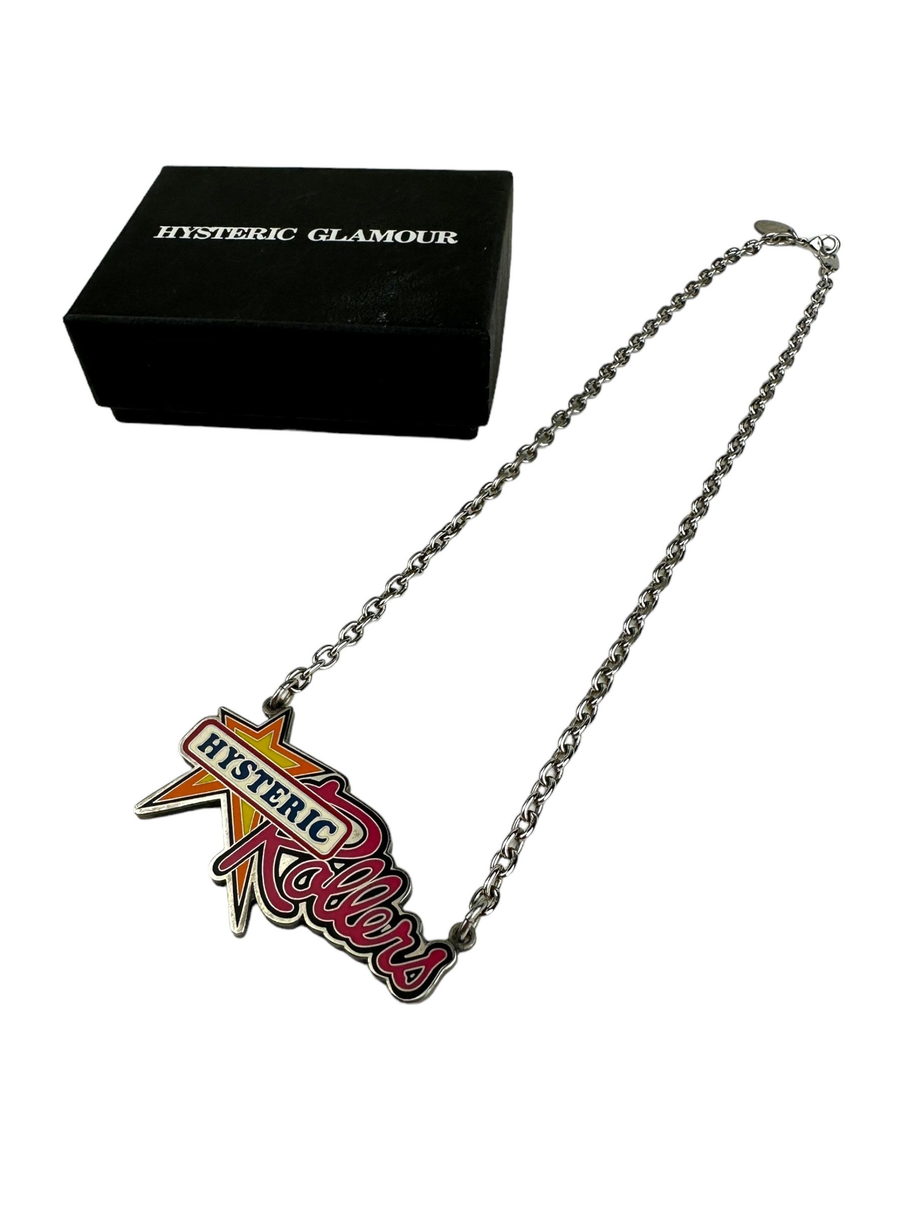 image of Hysteric Glamour Oversized Logo "rollers" Necklace in Silver, Women's