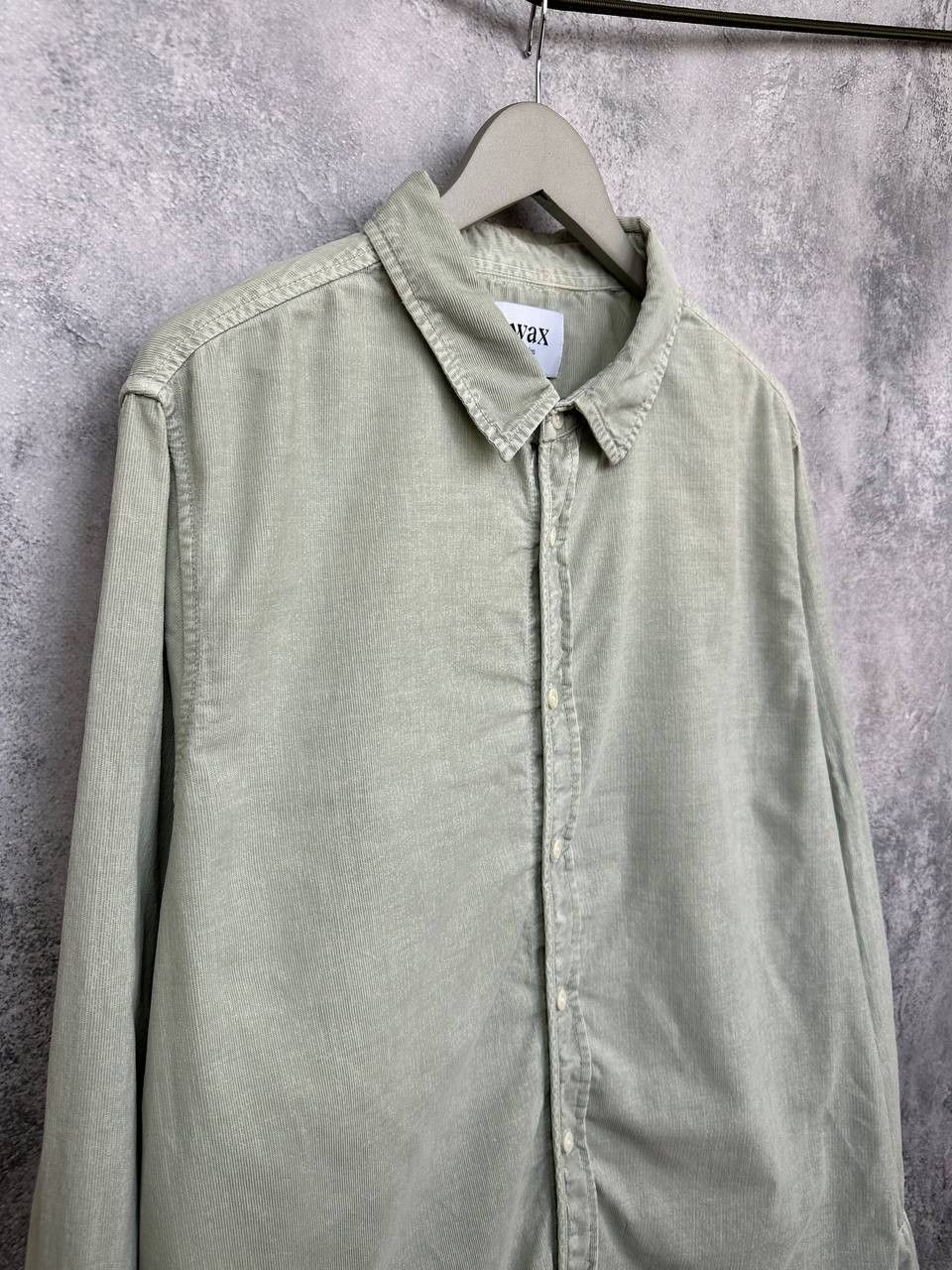 Wax London Wax London Button Shirt Textured Ribbed Sage Green LS Size US XL / EU 56 / 4 - 3 Thumbnail