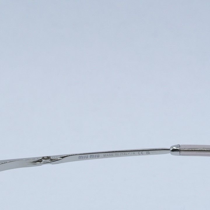 Miu Miu Miu Miu MU52YS 1BC10F Sunglasses Silver Oval Frame Size ONE SIZE - 5 Thumbnail