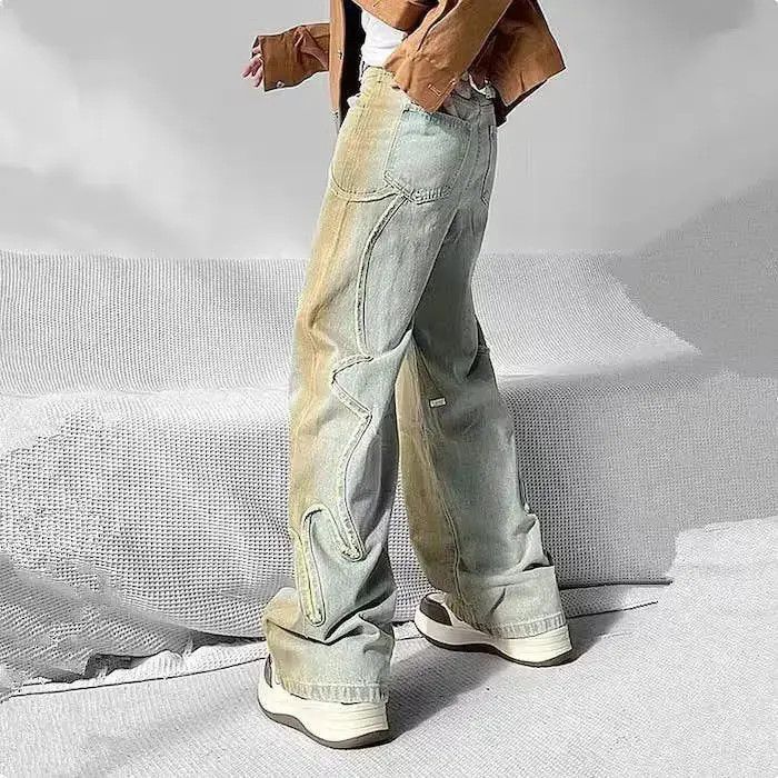 Japanese Brand Washed Blue Old Baggy Stacked Jeans Pants Size US 30 / EU 46 - 2 Thumbnail