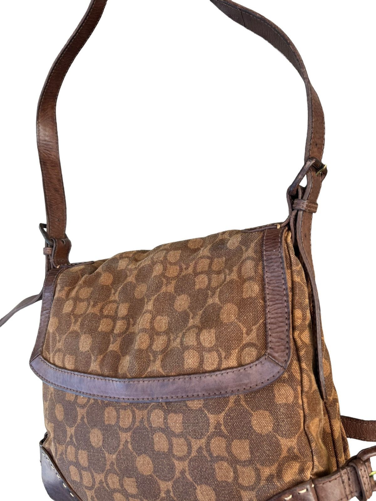 Japanese Brand Genten Japan Hybrid Canvas Leather Bag Size ONE SIZE - 9 Thumbnail