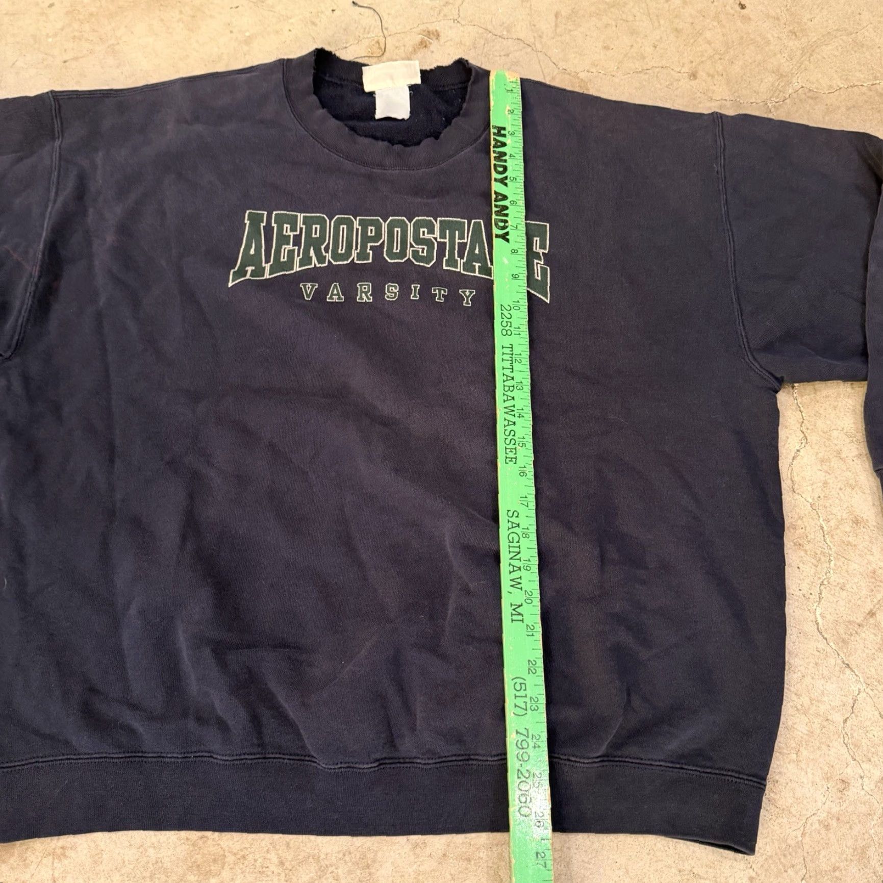 Aeropostale VINTAGE Aeropostale Sweatshirt Mens XL Crewneck Varsity Navy Blue Spell Out Size US XL / EU 56 / 4 - 7 Thumbnail